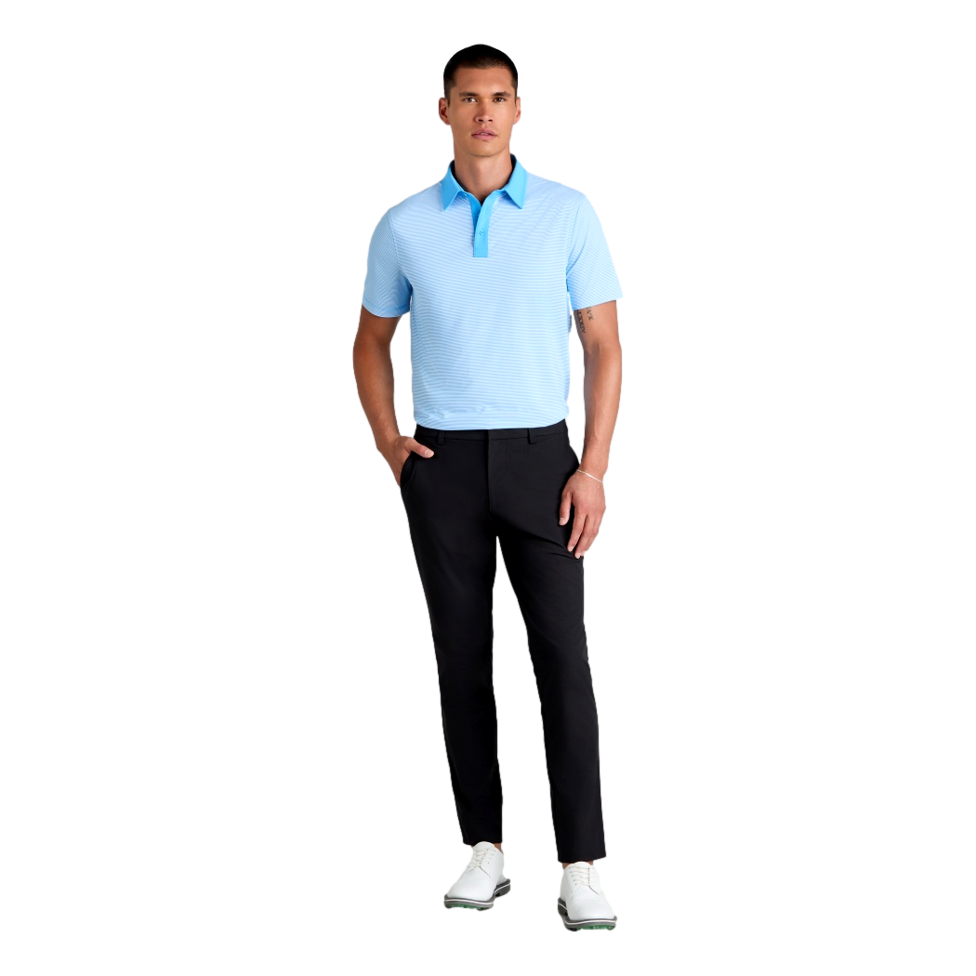Feeder Stripe Men's Jersey Golf Polo Shirt