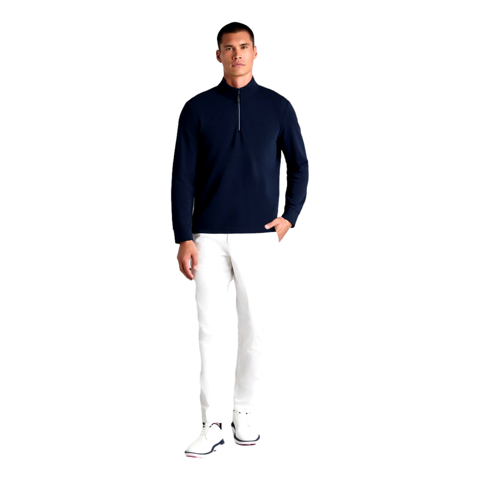 Waffle Knit Men's Golf Quarter Zip