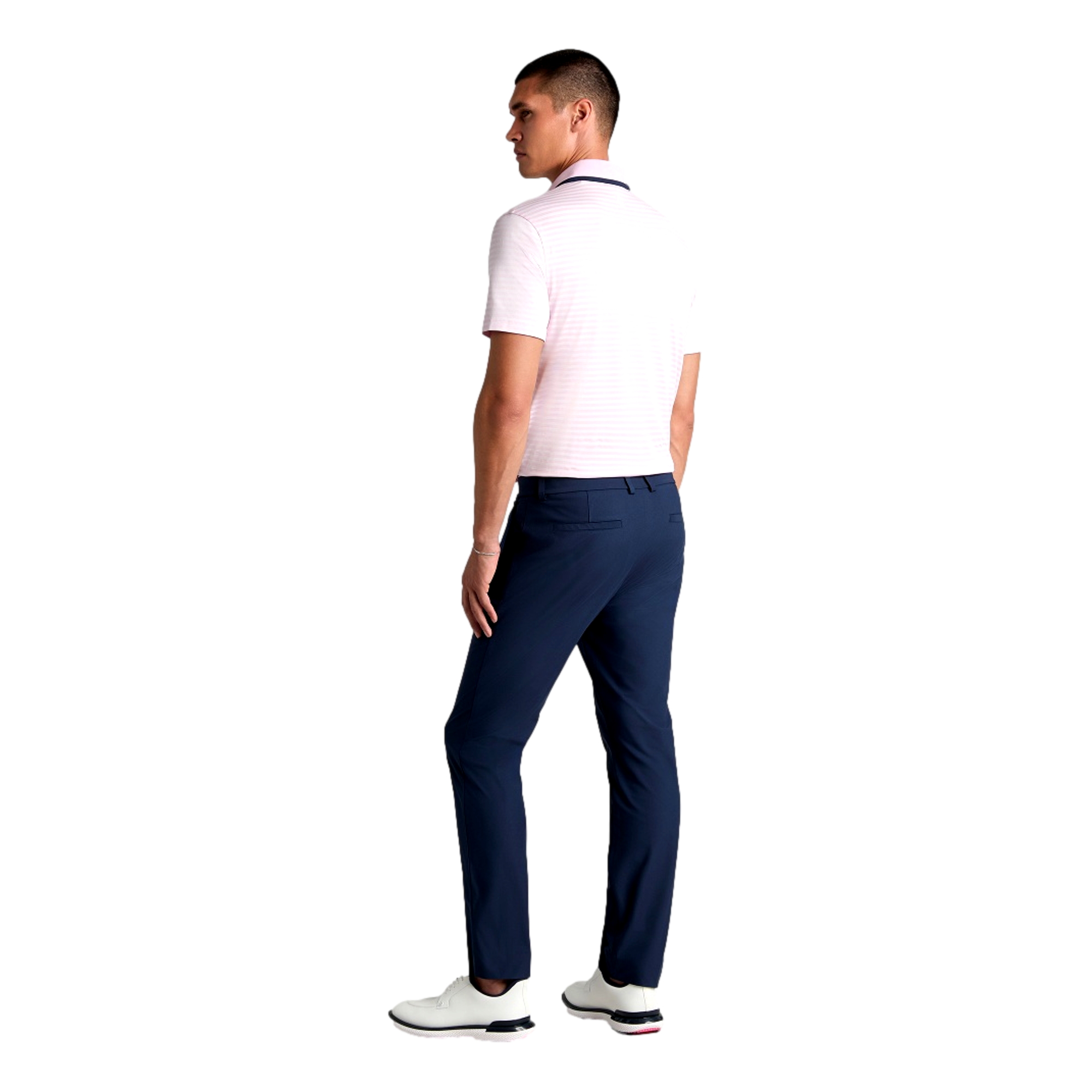 Perforated Stripe Men's Golf Polo Shirt