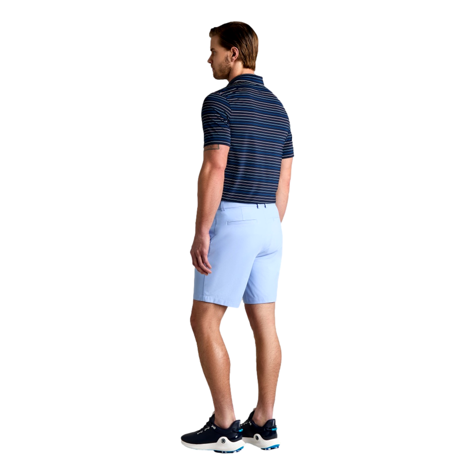 Striped Tech Jersey Men's Golf Polo Shirt