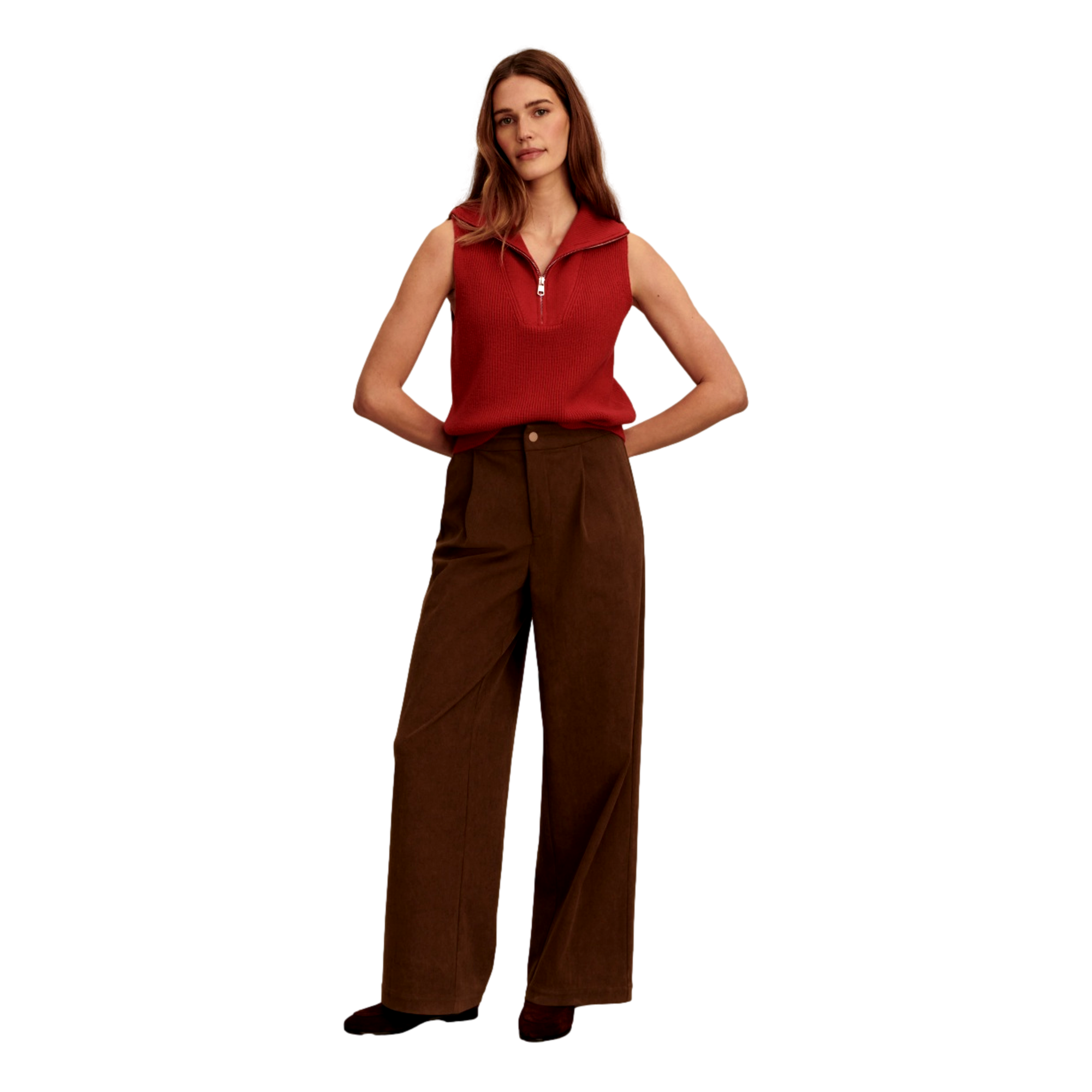 Amina Half Zip Knit Women's Sleeveless Golf Shirt