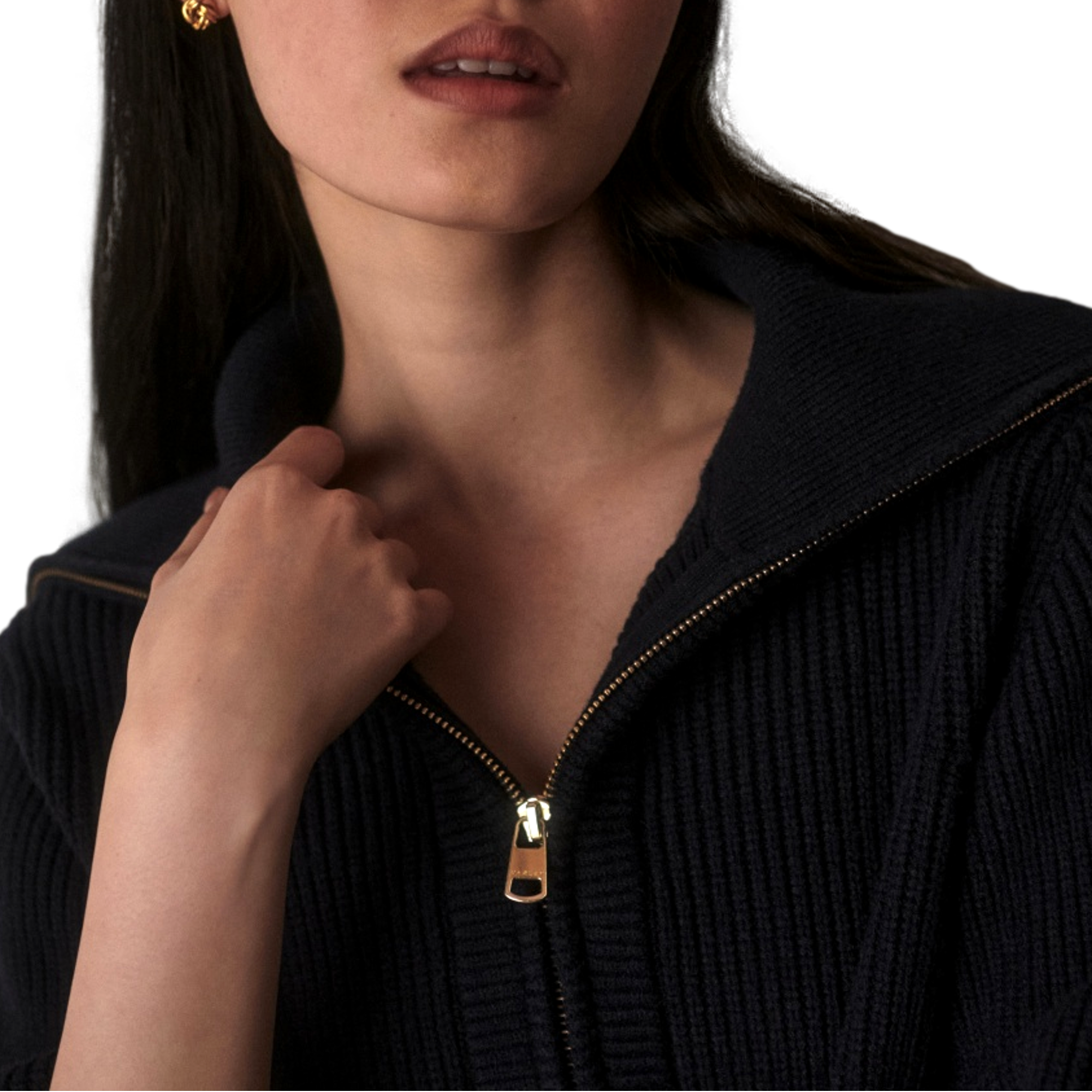 Maura Half Zip Rib Knit Women's Golf Sweater