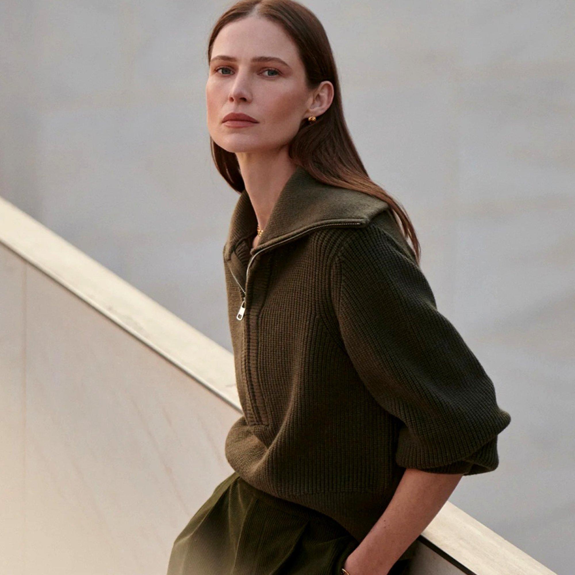 Maura Half Zip Rib Knit Women's Golf Sweater