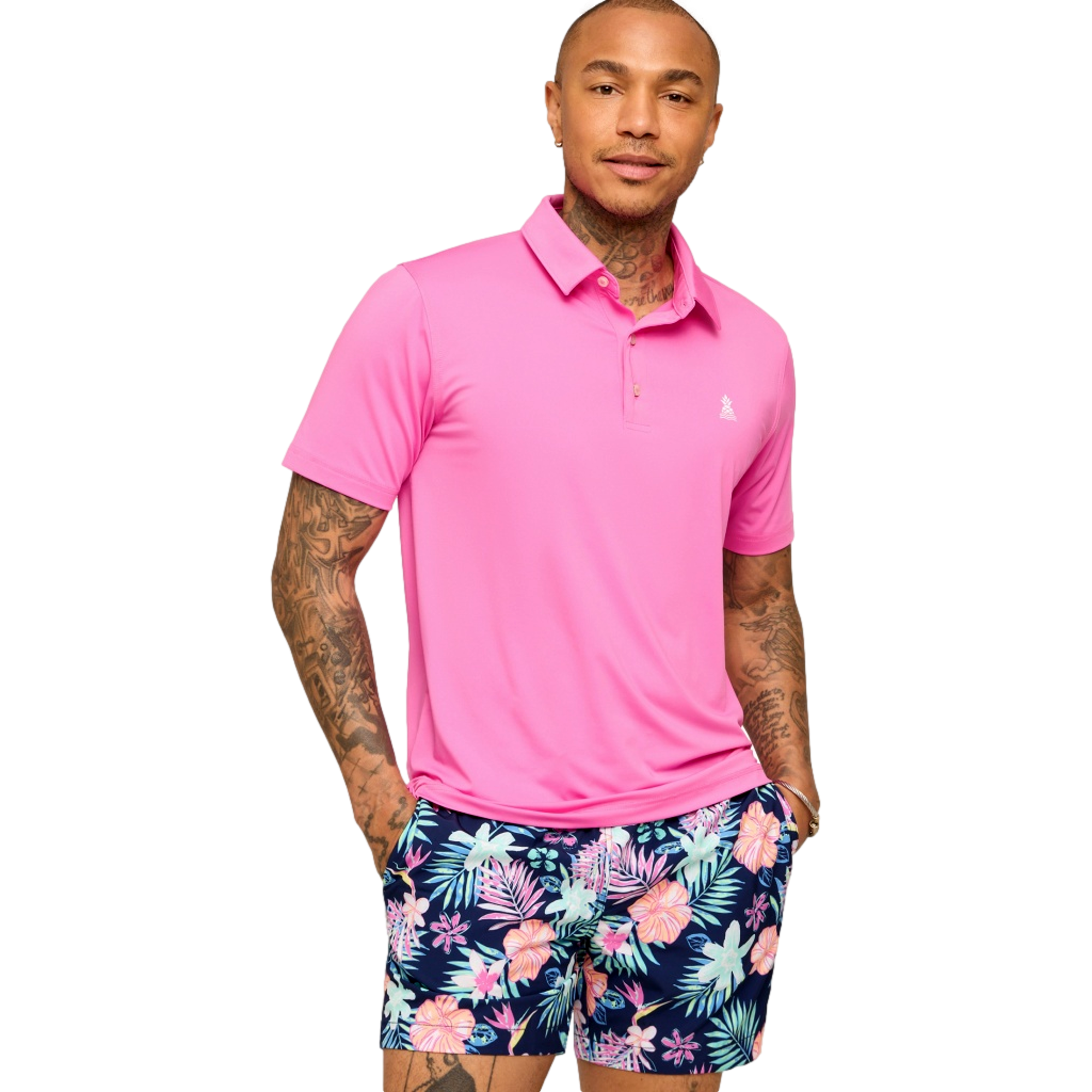 The Flamingo Fizz Men's Golf Polo Shirt
