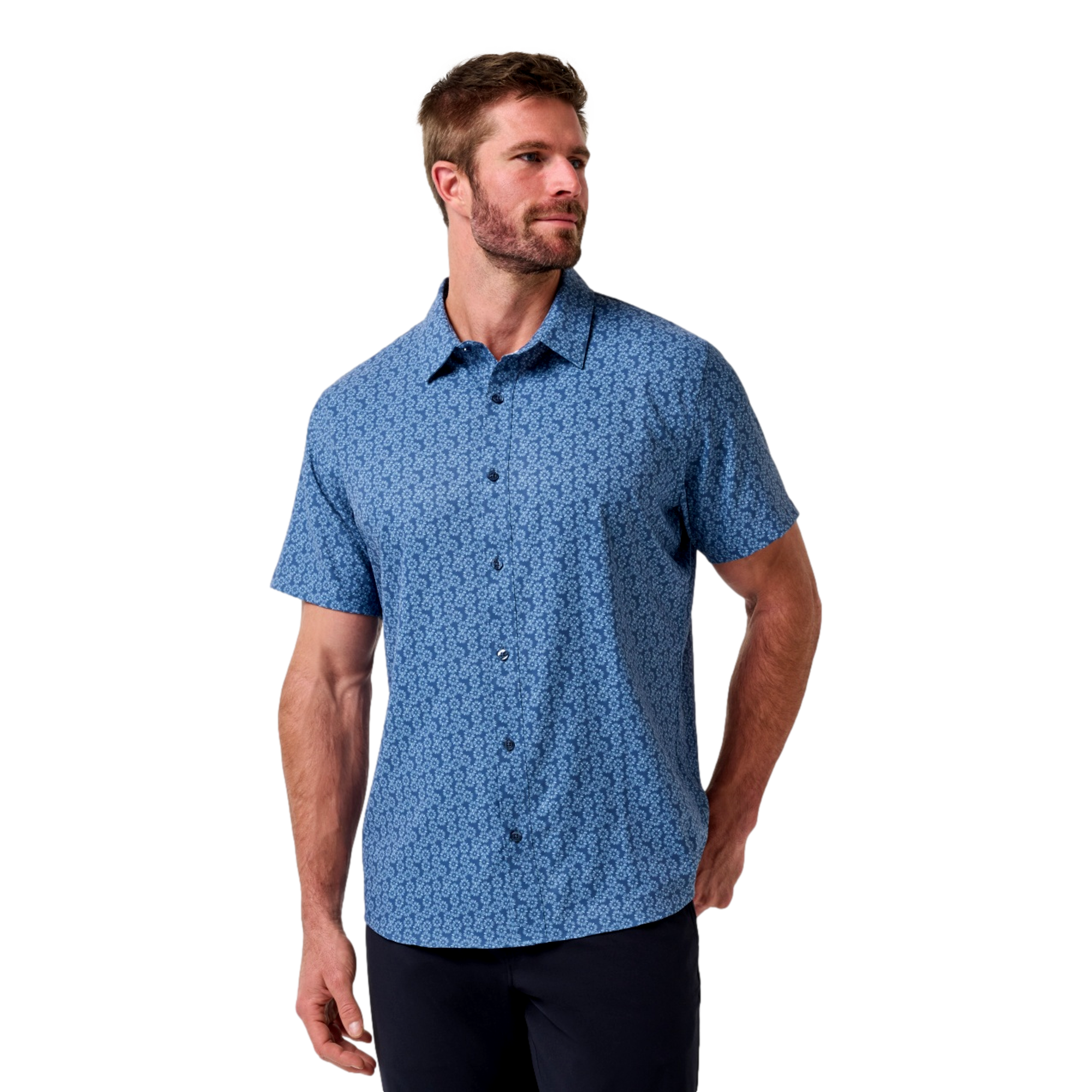 Techwoven Sunlight Button Up Men's Long Sleeve Golf Polo Shirt