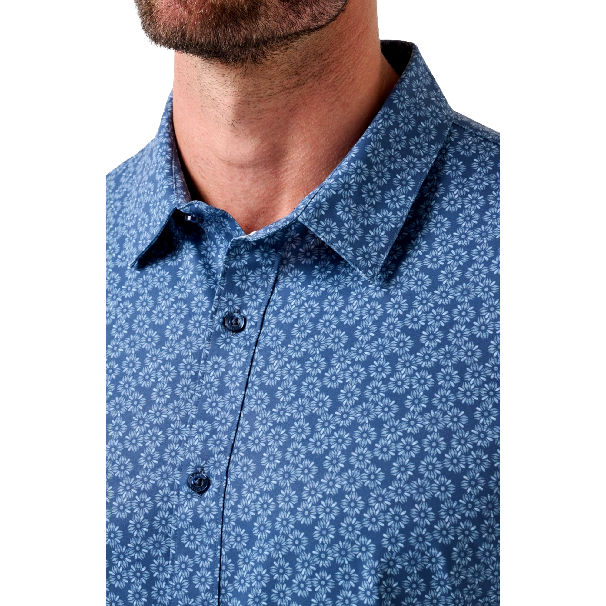 Techwoven Sunlight Button Up Men's Long Sleeve Golf Polo Shirt