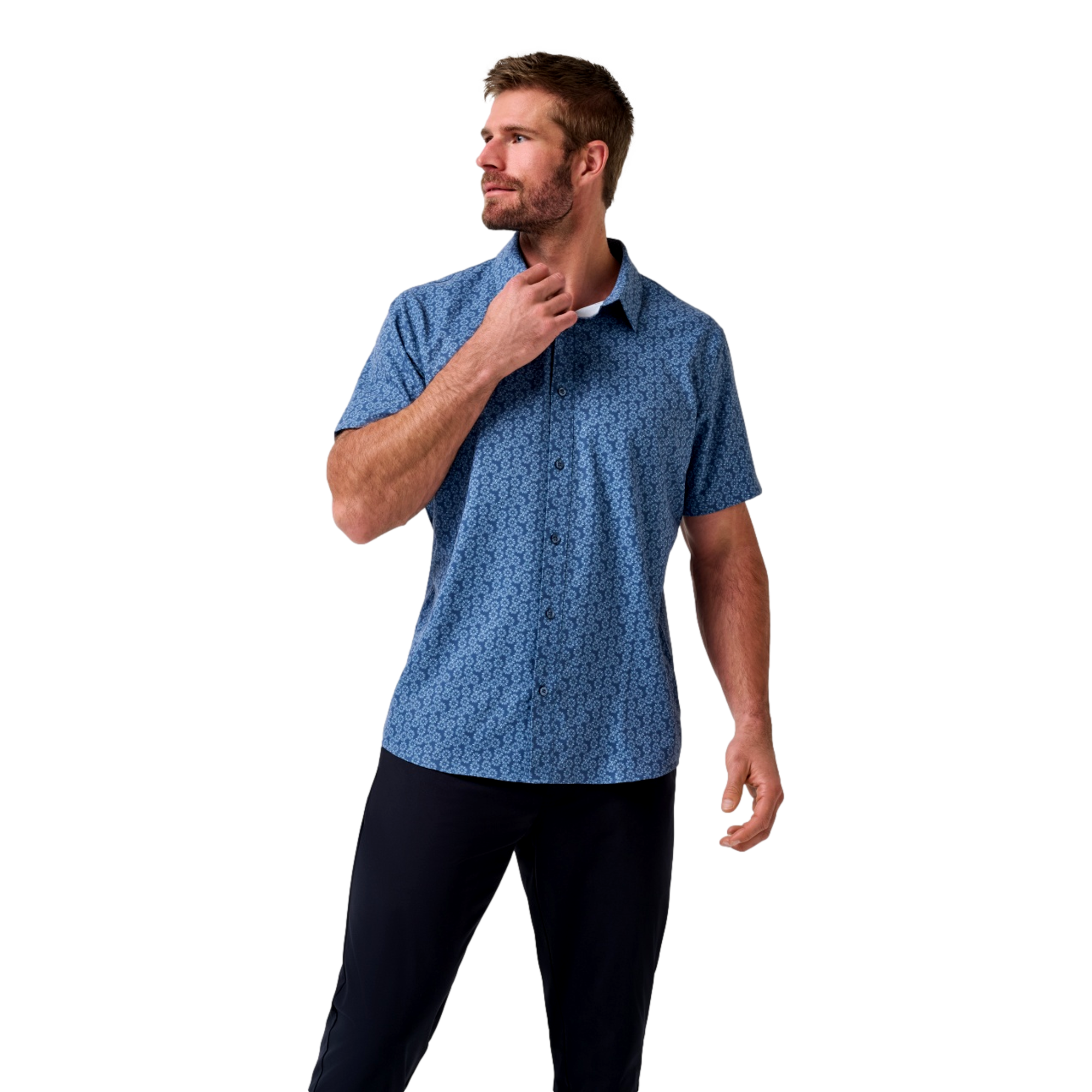 Techwoven Sunlight Button Up Men's Long Sleeve Golf Polo Shirt