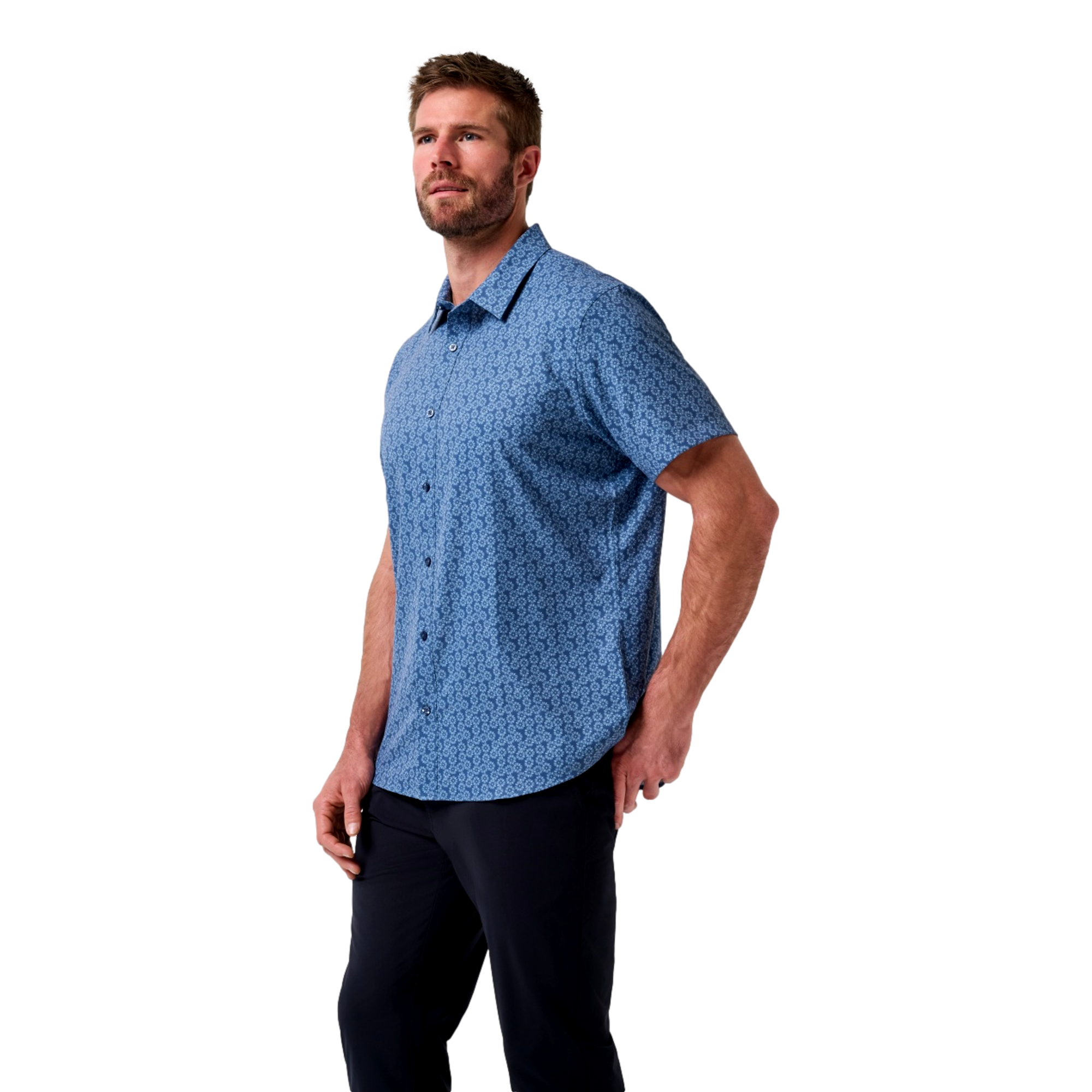 Techwoven Sunlight Button Up Men's Long Sleeve Golf Polo Shirt