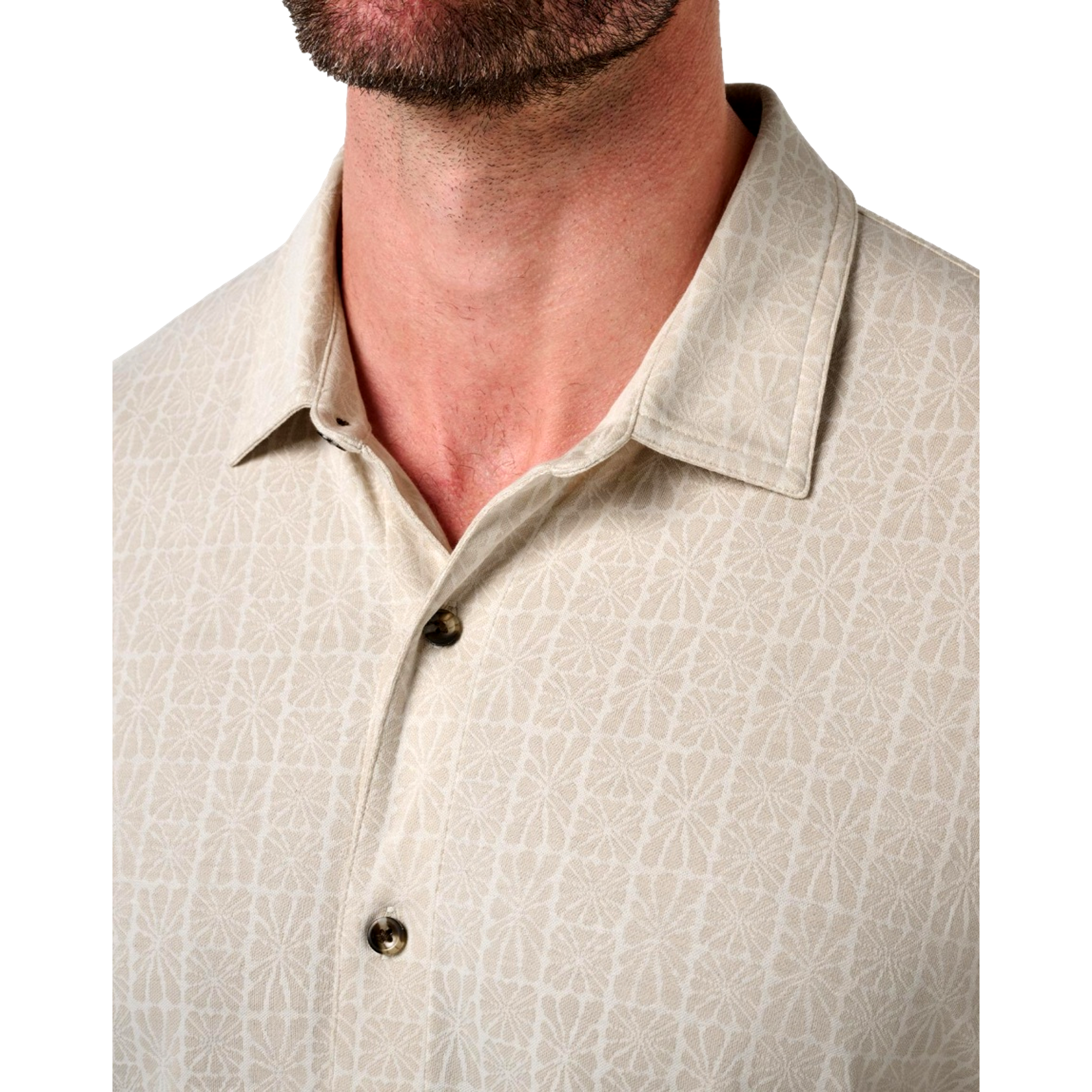 Cabana Jacquard Button Up Men's Golf Shirt