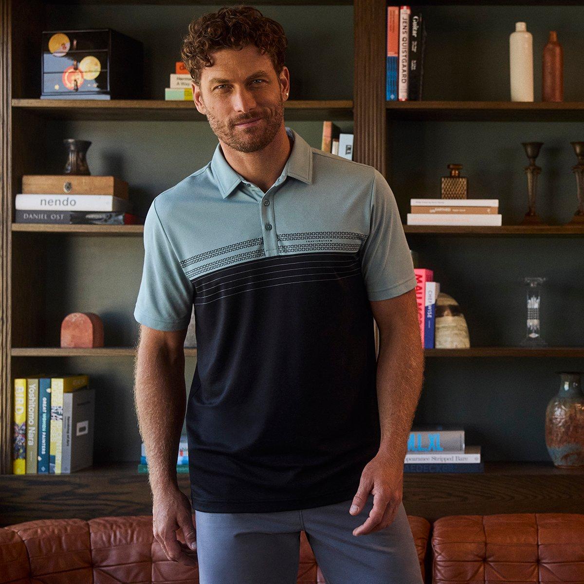 Postcard Book Men's Golf Polo Shirt