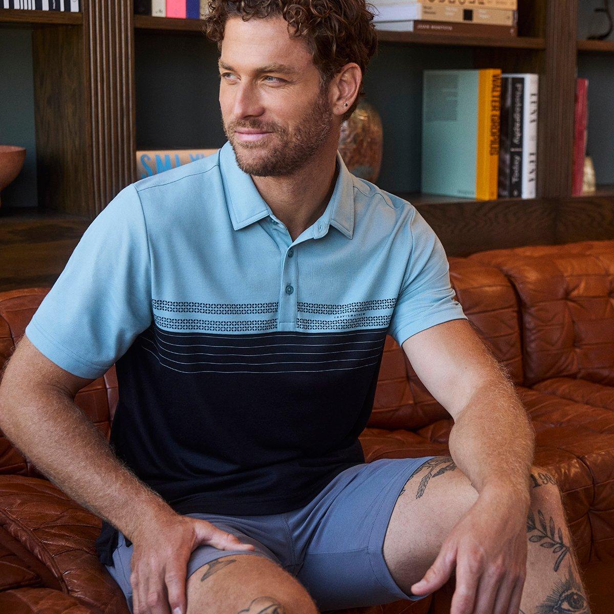 Postcard Book Men's Golf Polo Shirt