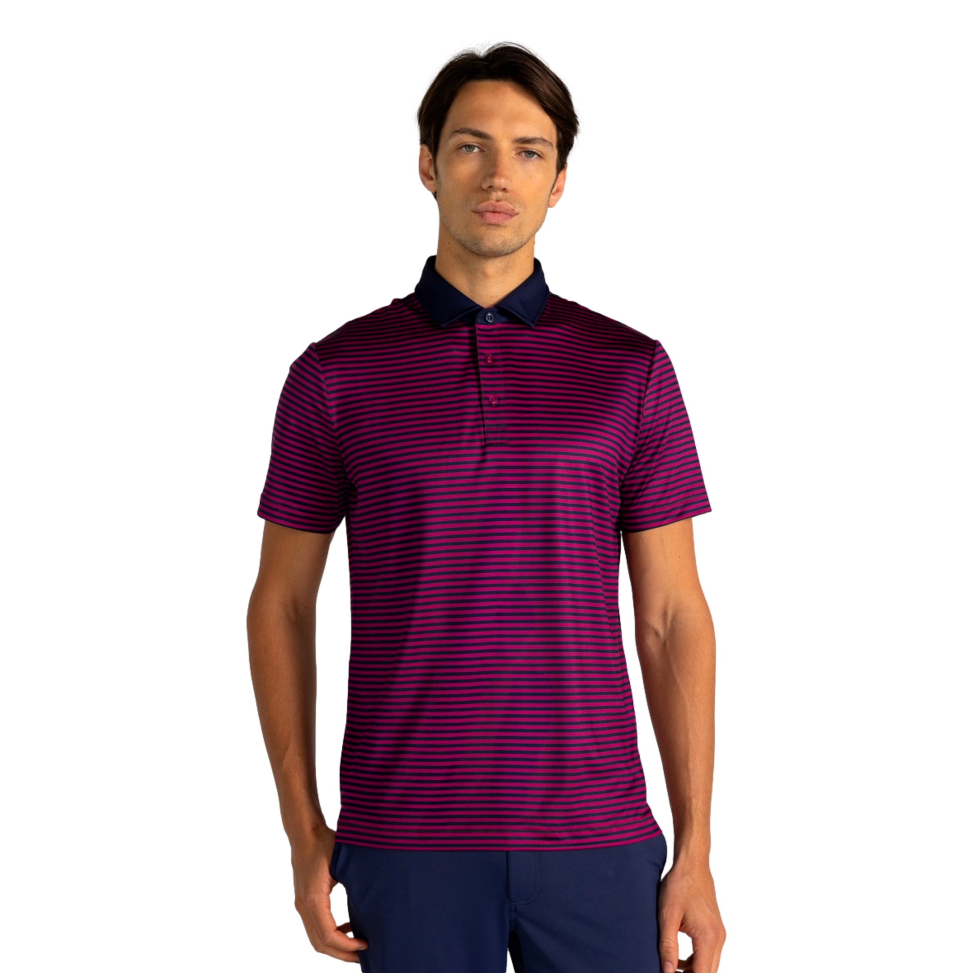 Baker Striped Men's Short Sleeve Golf Polo Shirt