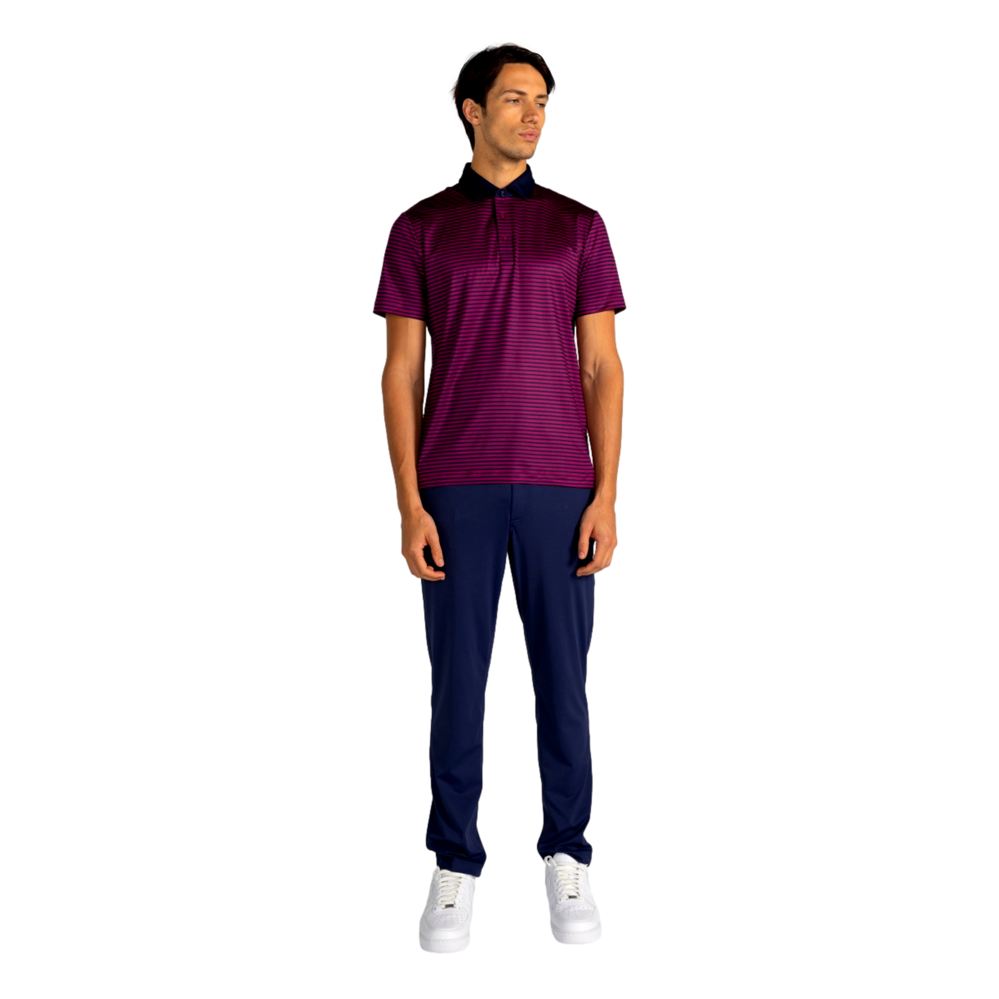 Baker Striped Men's Short Sleeve Golf Polo Shirt