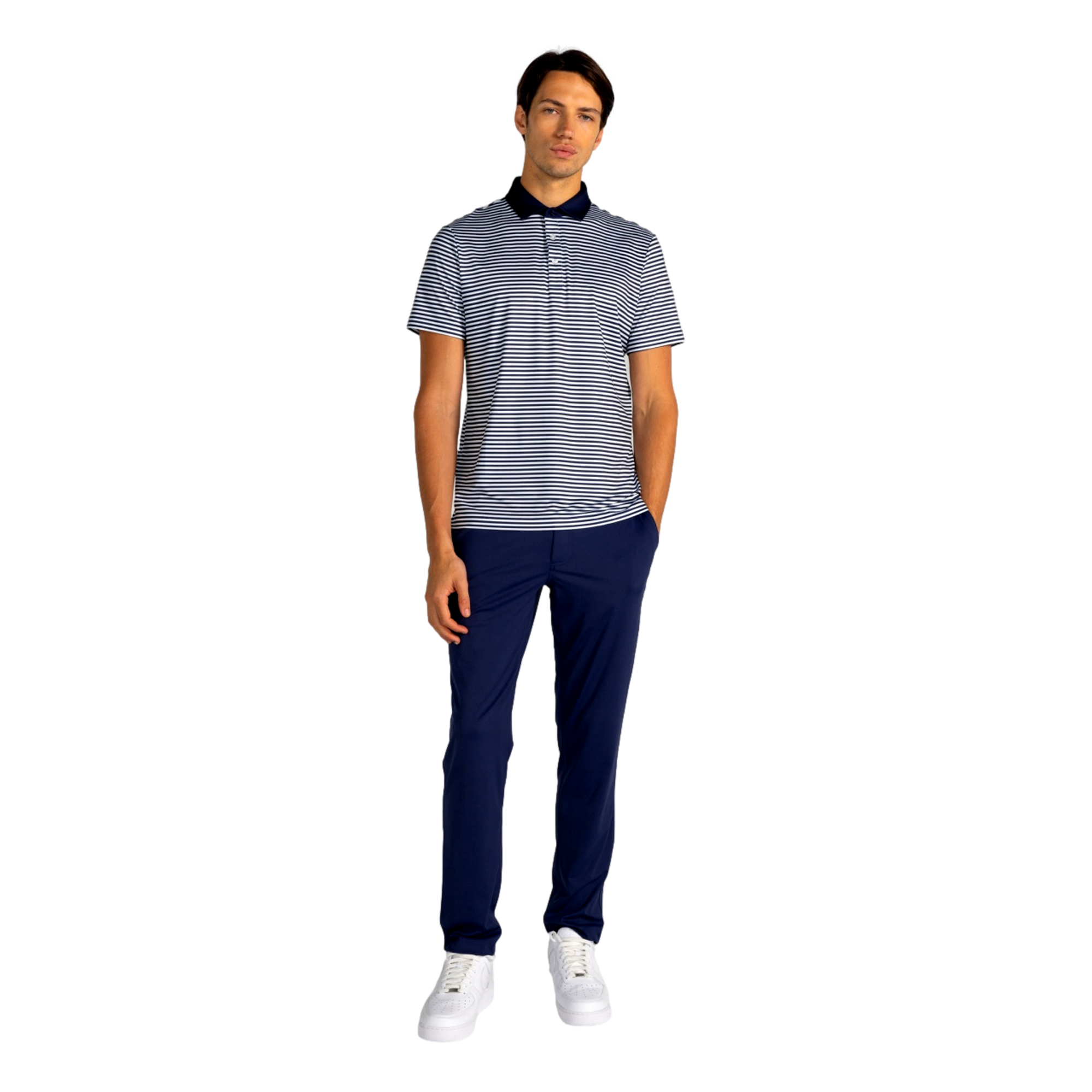 Baker Striped Men's Short Sleeve Golf Polo Shirt