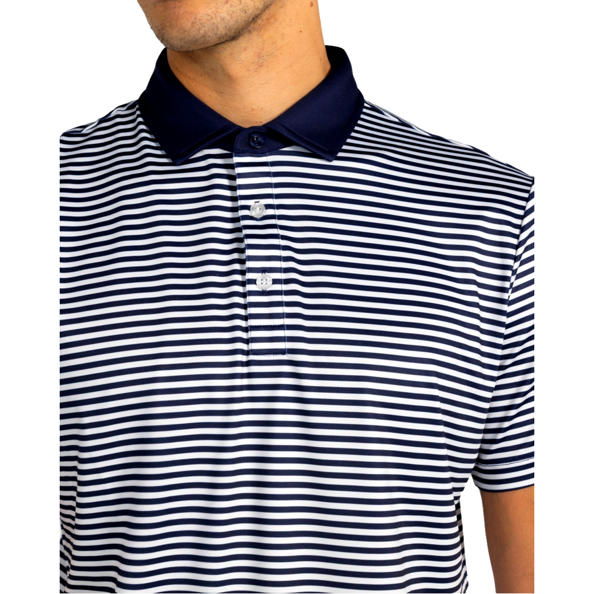 Baker Striped Men's Short Sleeve Golf Polo Shirt
