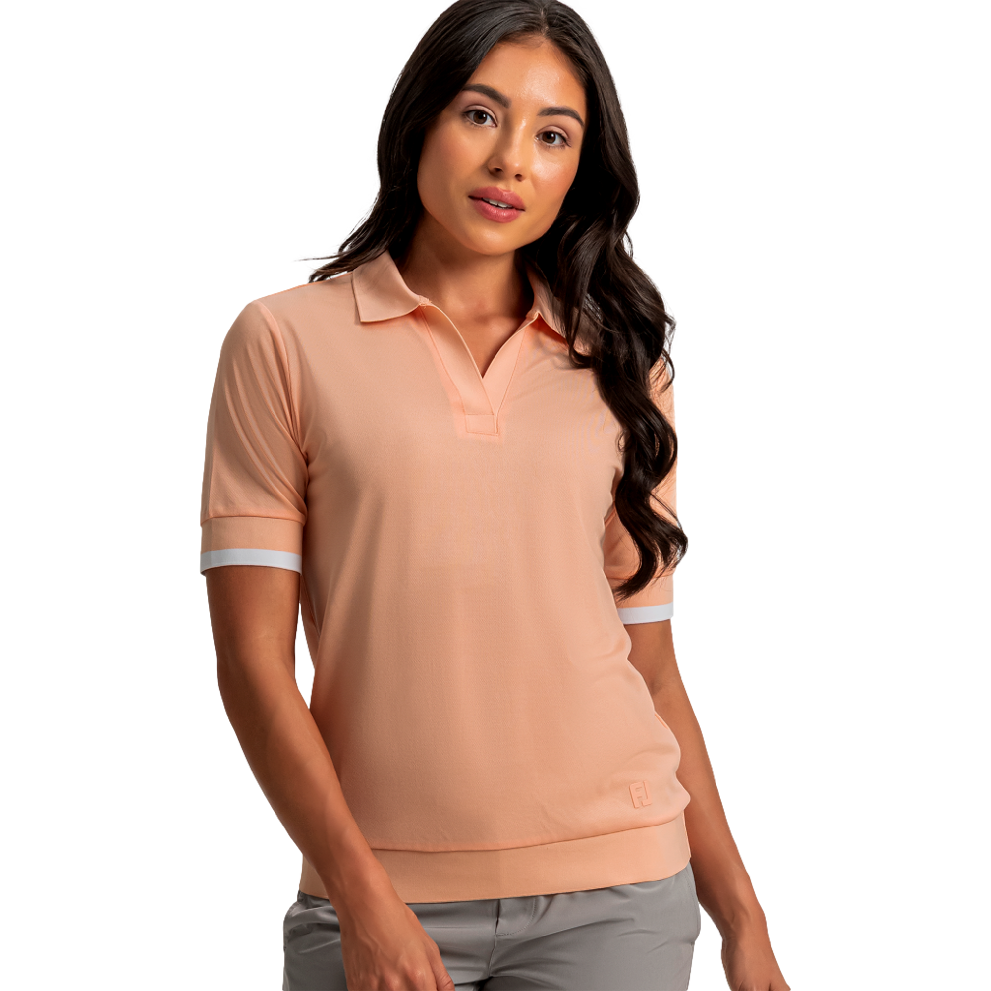 Texture Knit Women's Short Sleeve Golf Polo Shirt