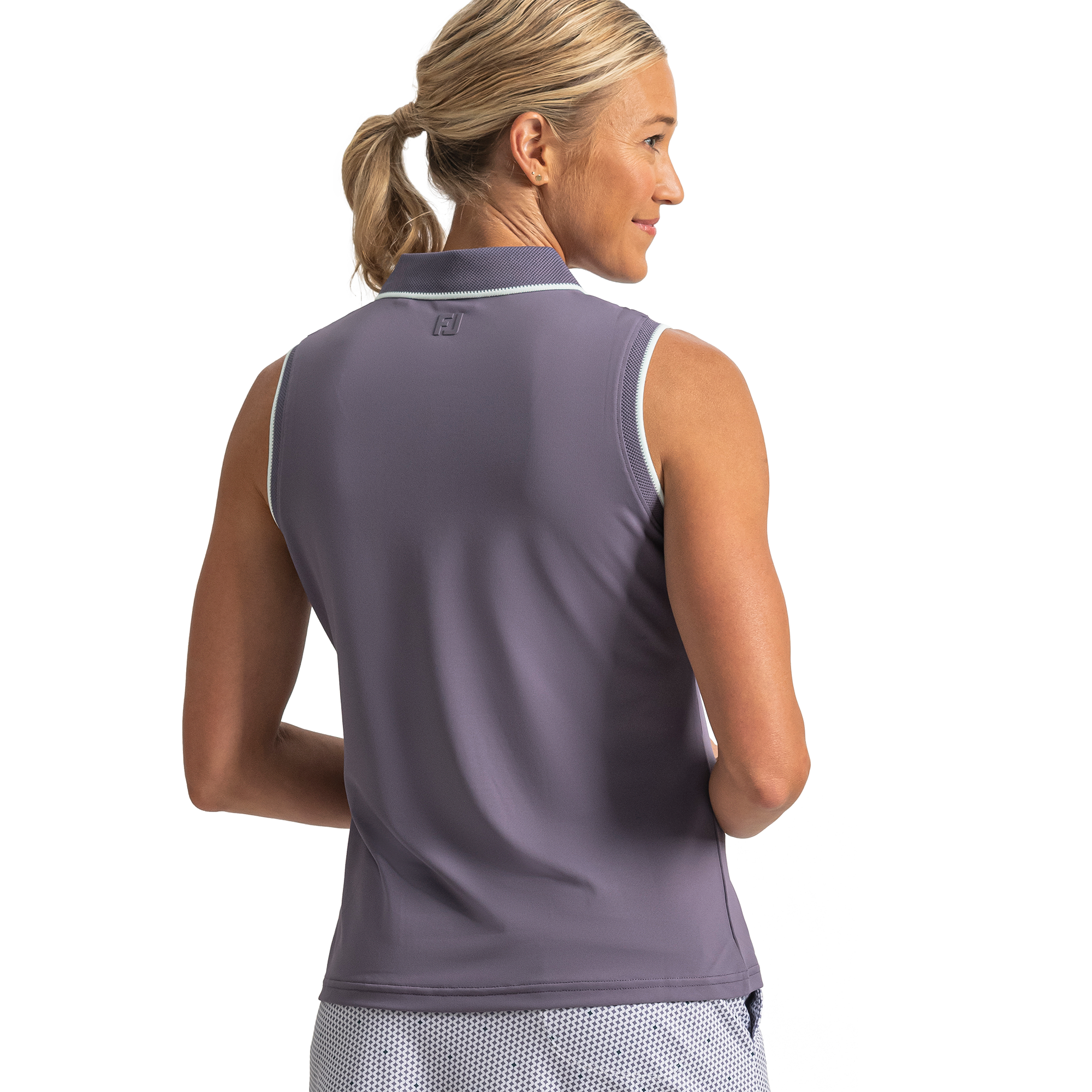 Solid Women's Sleeveless Golf Polo Shirt