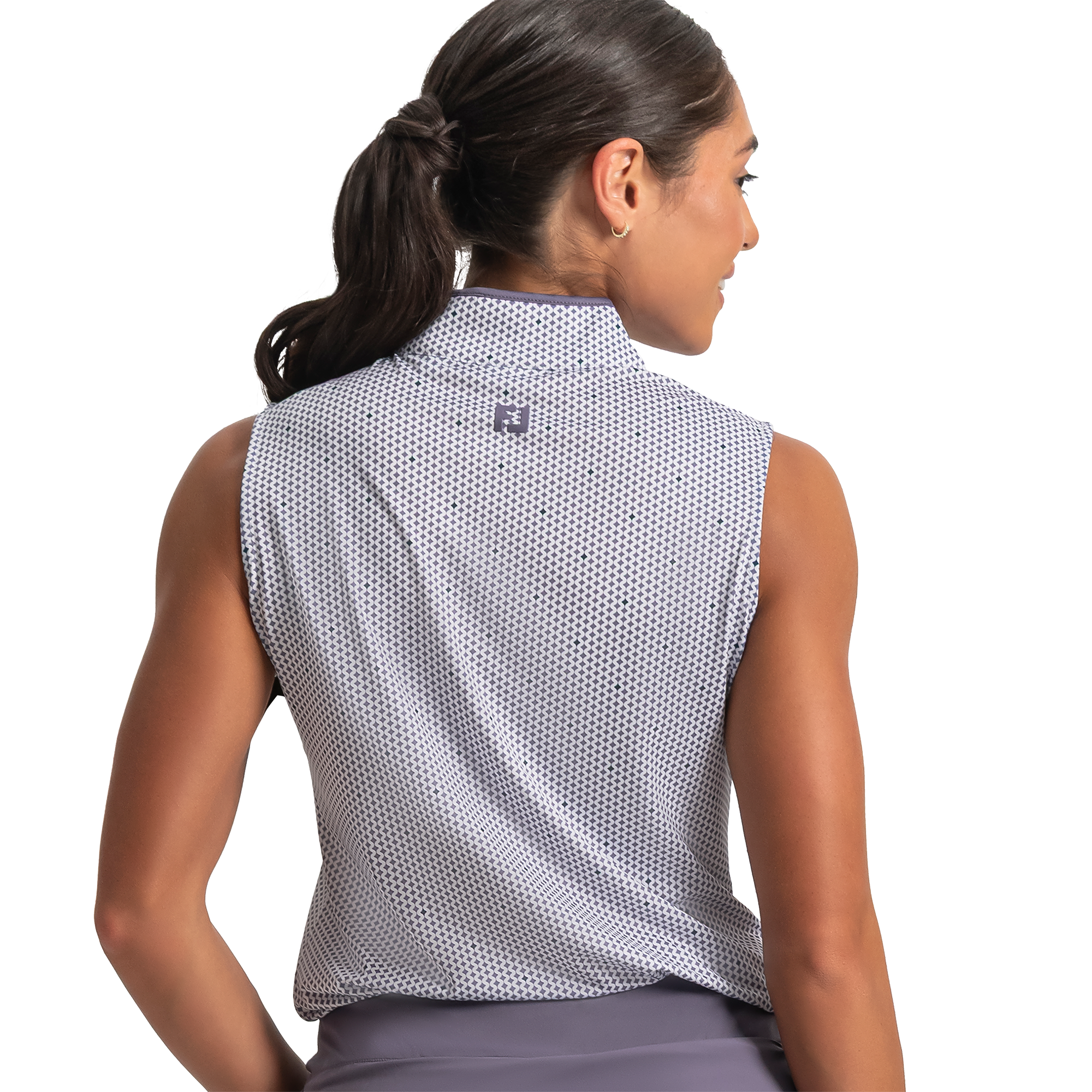 Front Zip Women's Sleeveless Golf Shirt