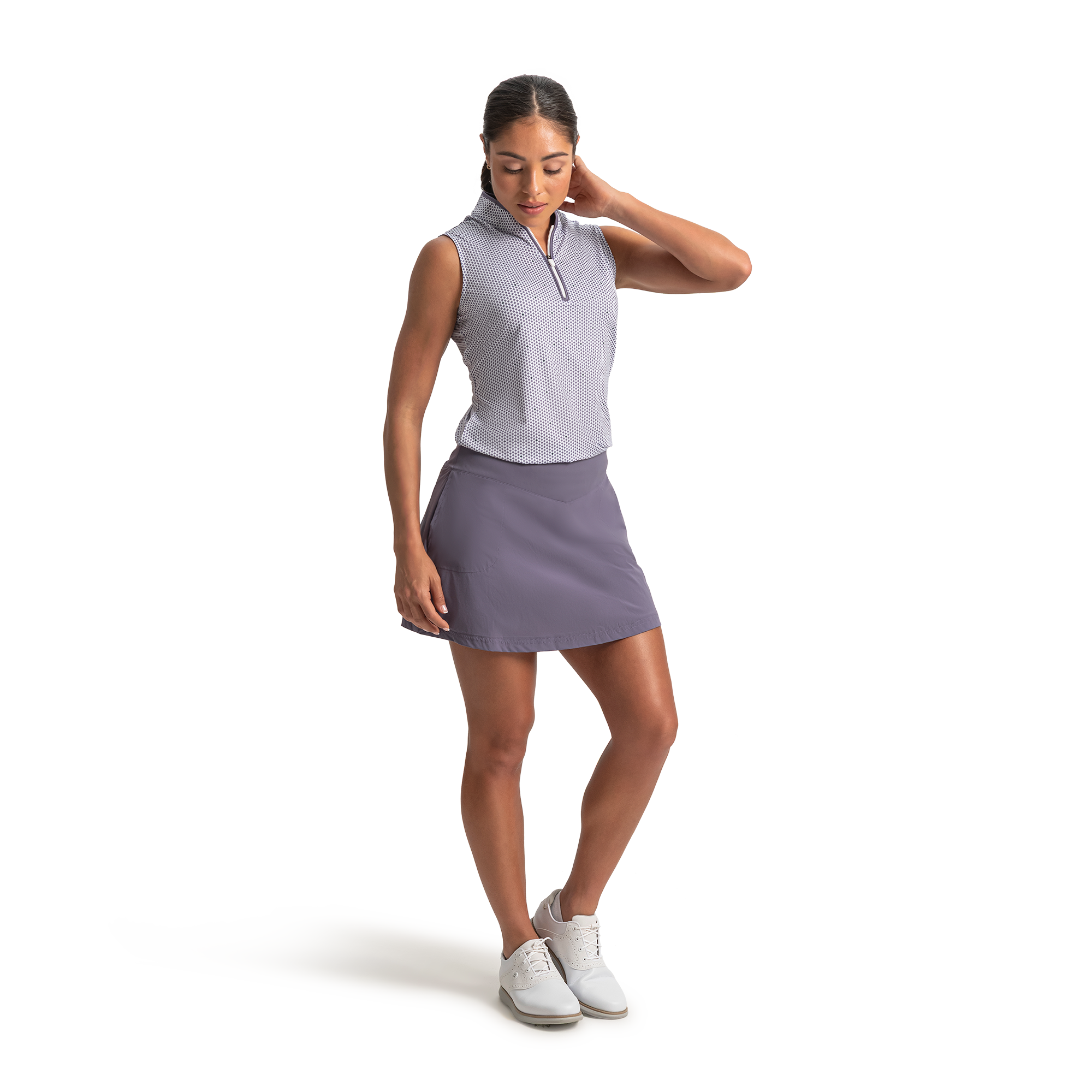 Front Zip Women's Sleeveless Golf Shirt