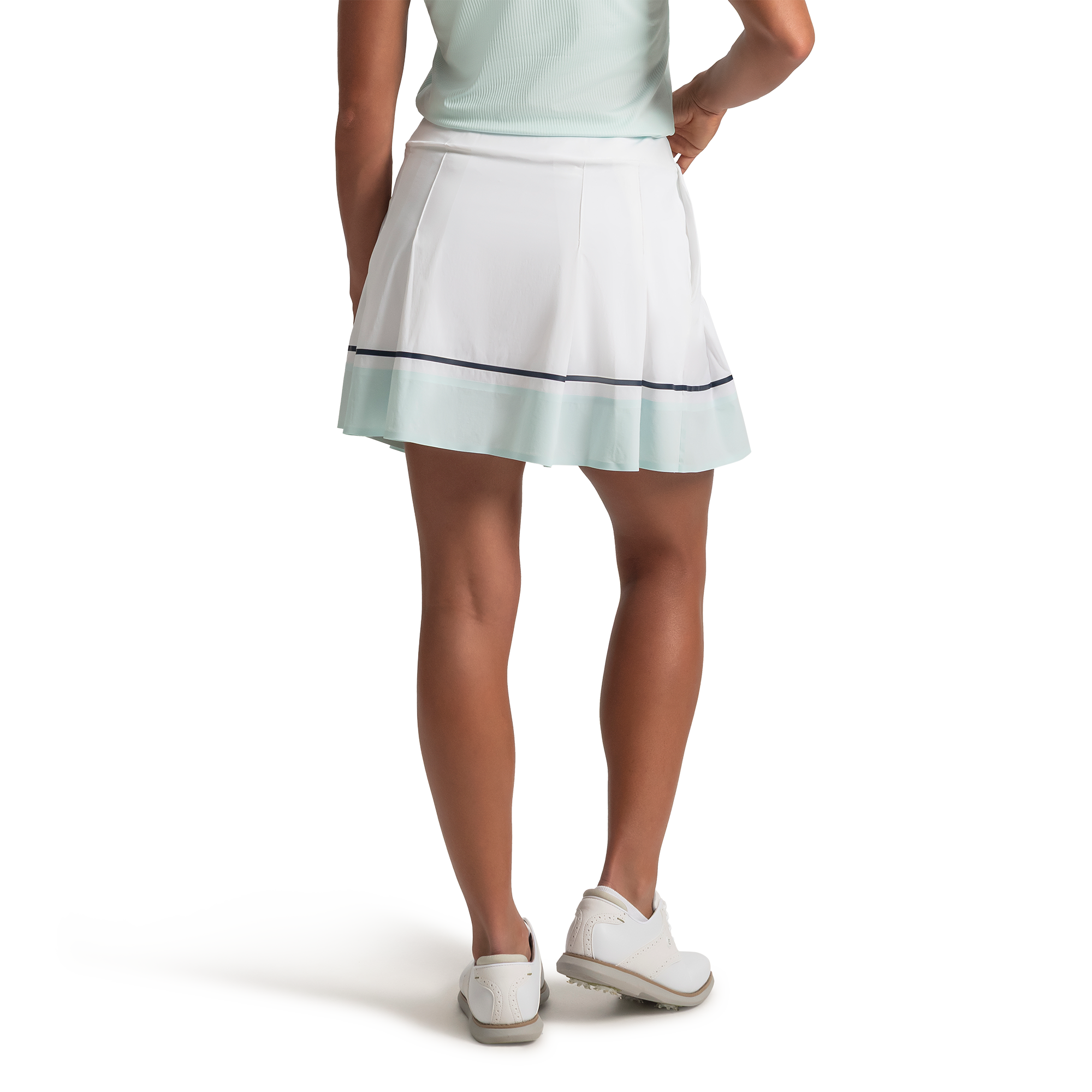 Pleated Colorblock Women's 16" Golf Skort