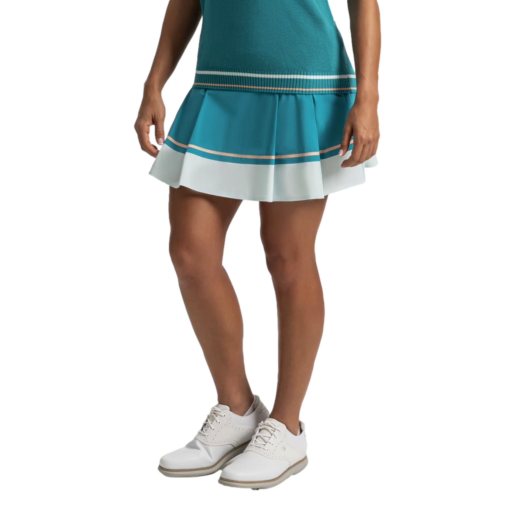 Pleated Colorblock Women's 16" Golf Skort