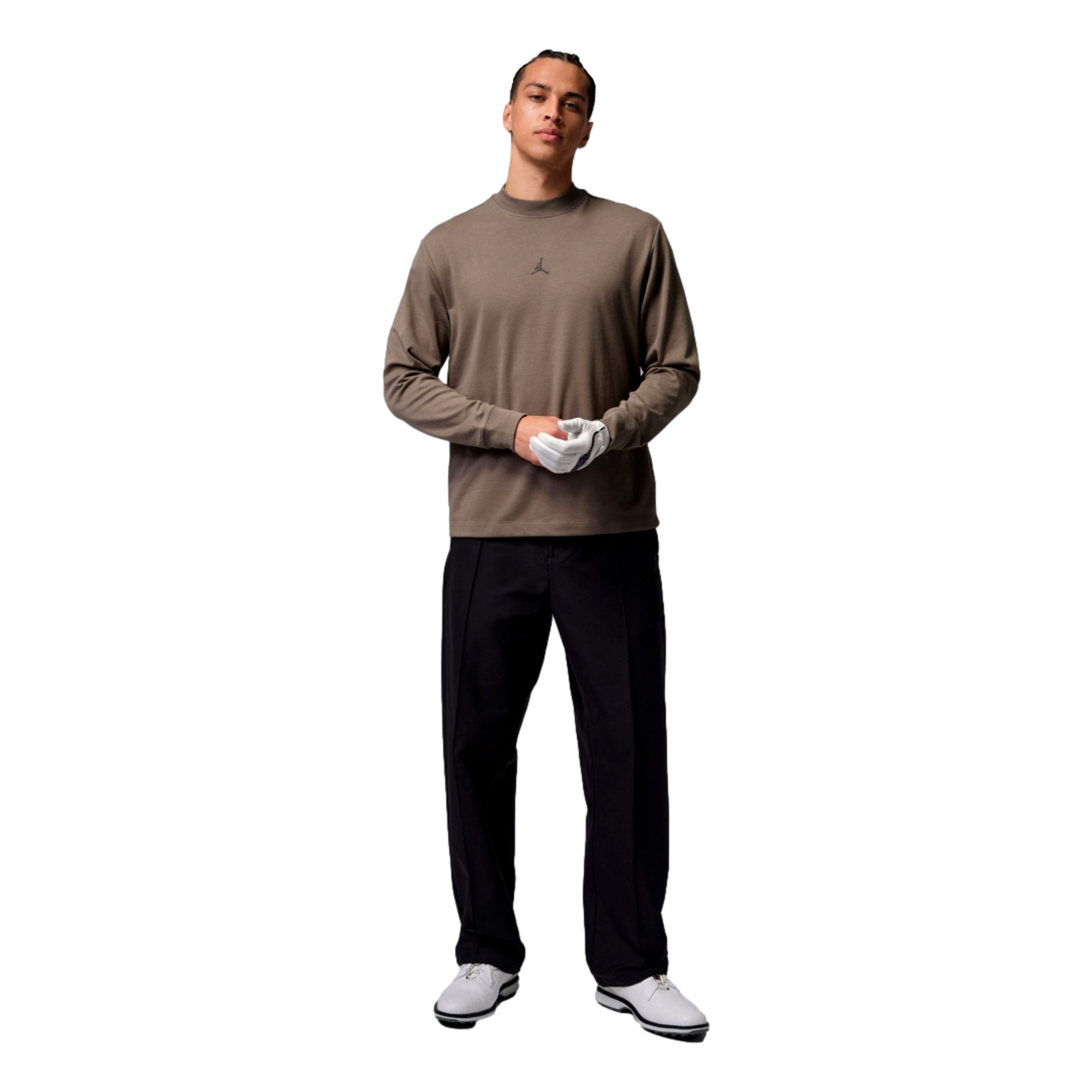 Jordan Dr-Fit Men's Long Sleeve Gold Mock Neck Golf Shirt