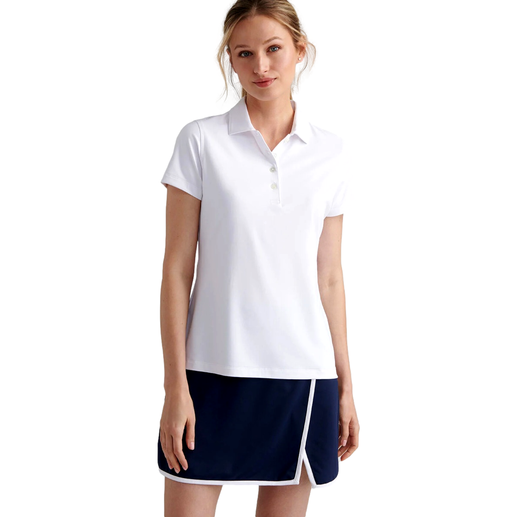 Button  Polo Women's Short Sleeve Golf Polo Shirt