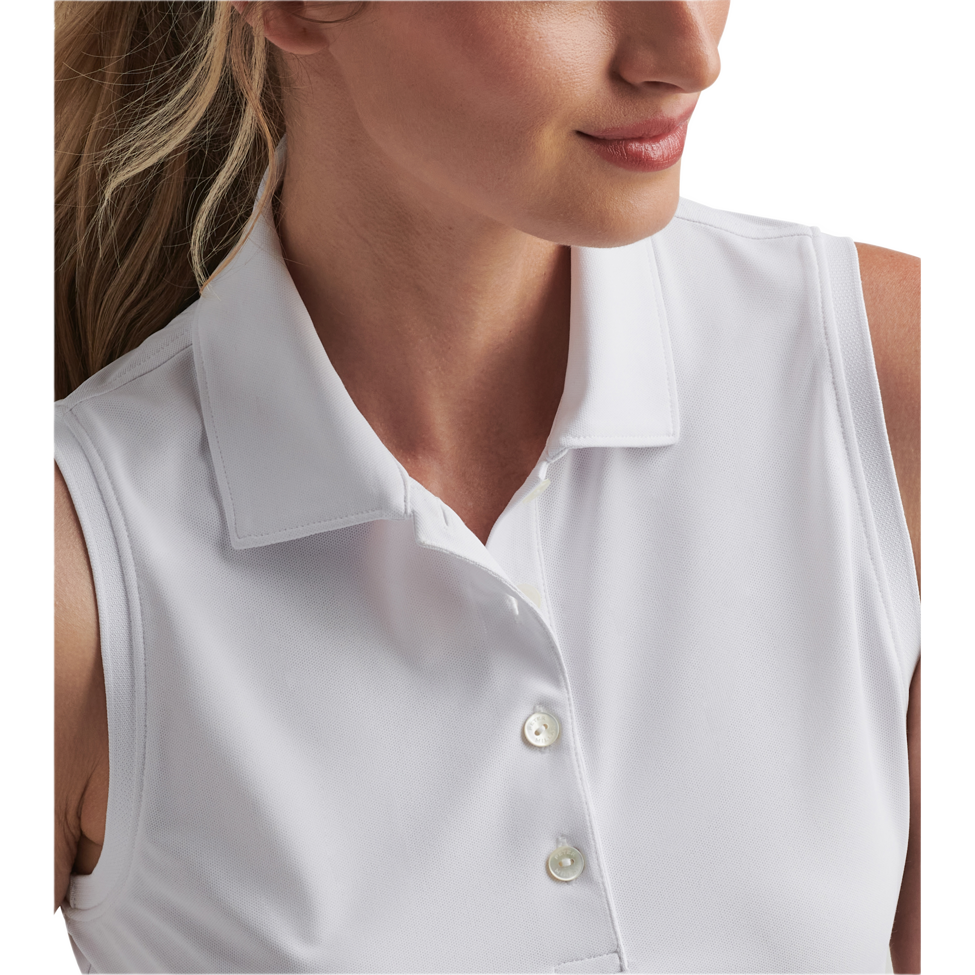 Banded Sport Mesh Women's Sleeveless Golf Polo Shirt