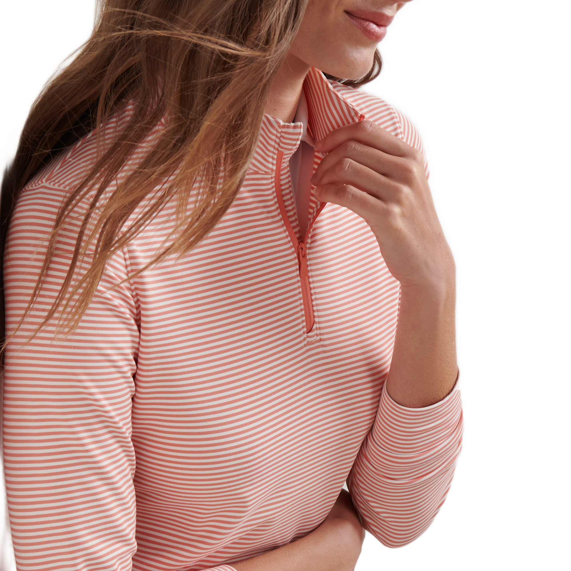Perth Vista Women's Stripe Performance Golf Quarter Zip