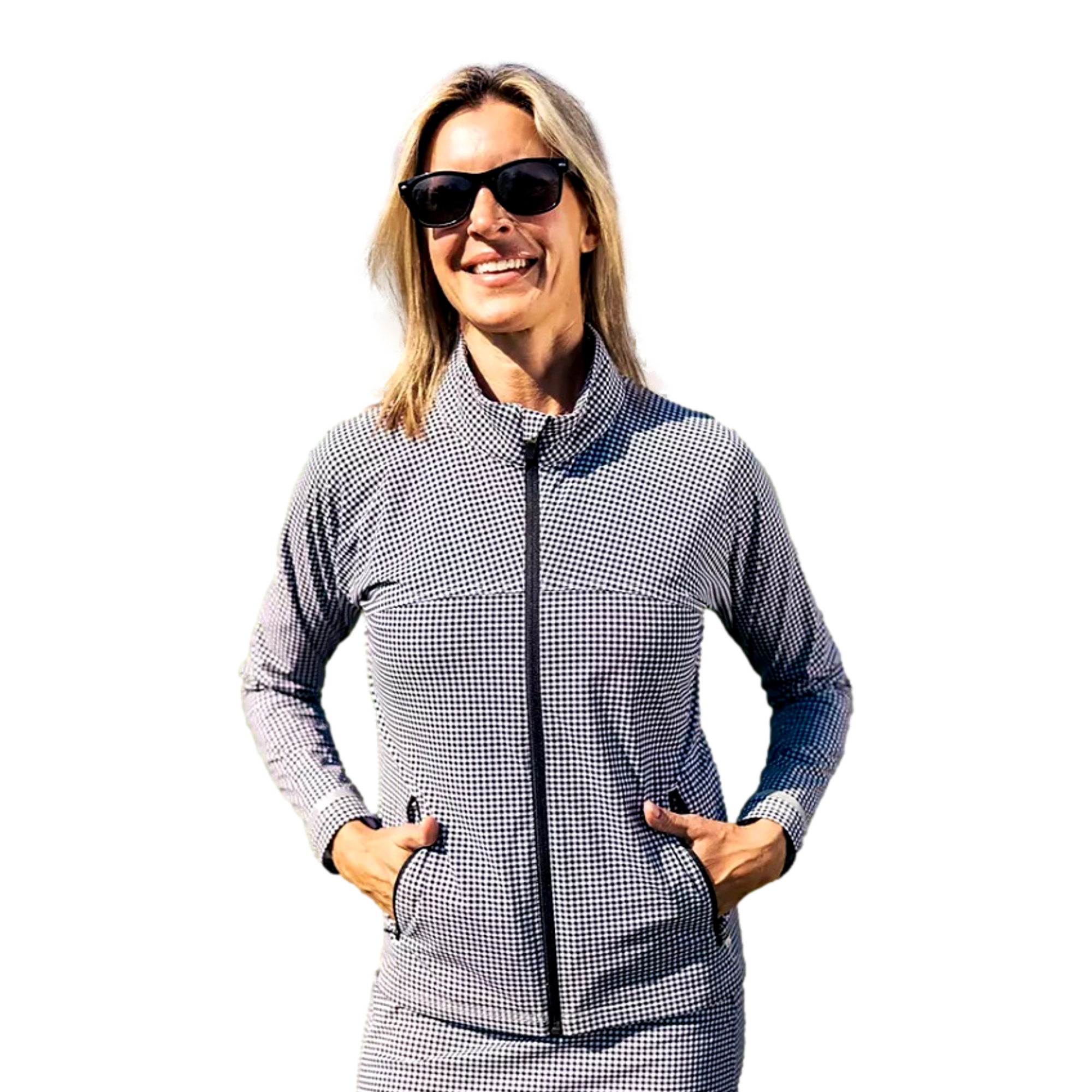 Be An Athlete Full zip Gingham Women's Golf Jacket