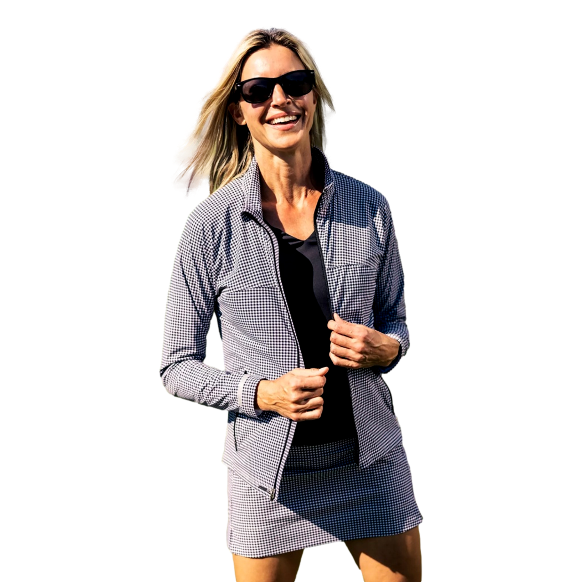 Be An Athlete Full zip Gingham Women's Golf Jacket