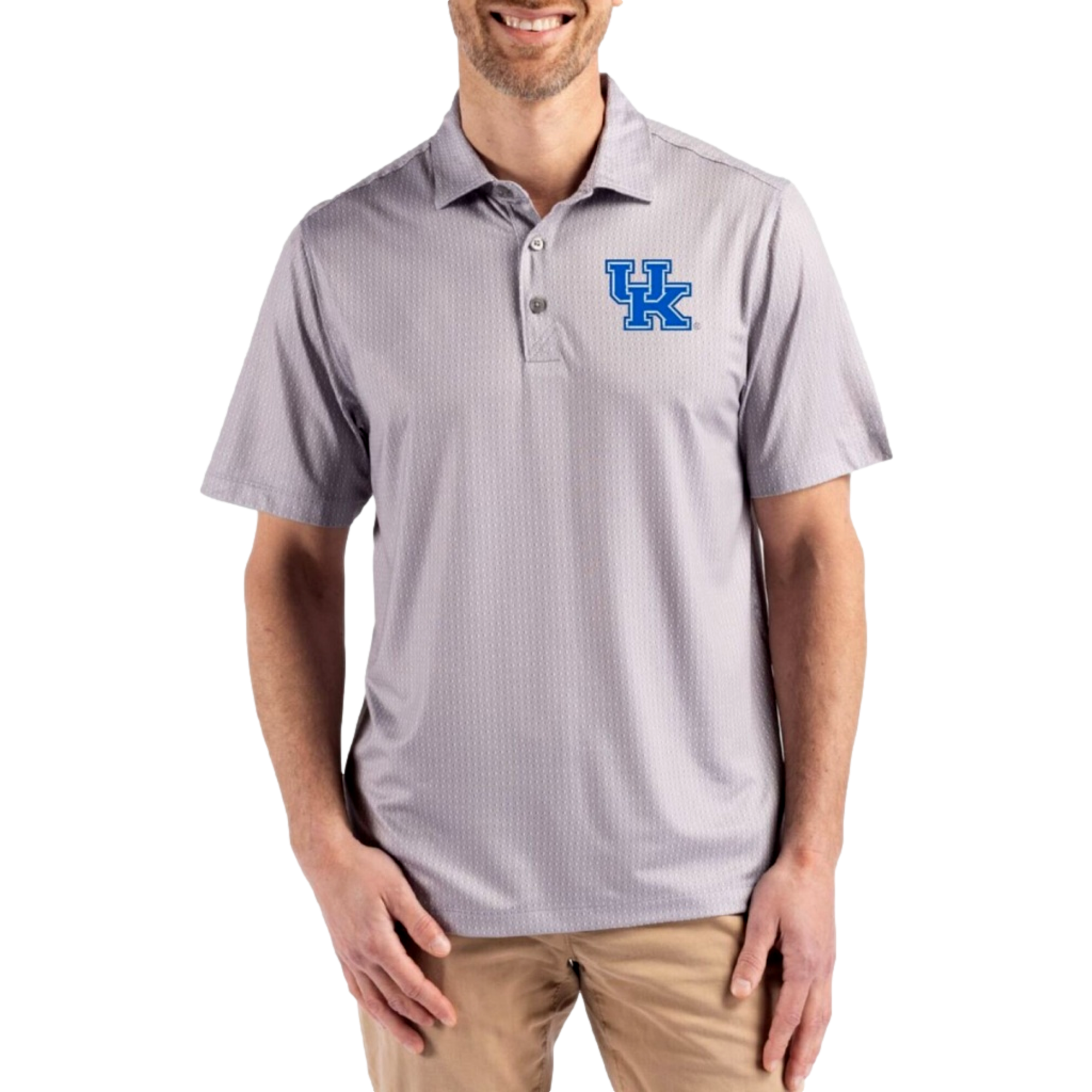 Kentucky Wildcats Men's Pike Eco Shadow Check Short Sleeve Golf Polo Shirt