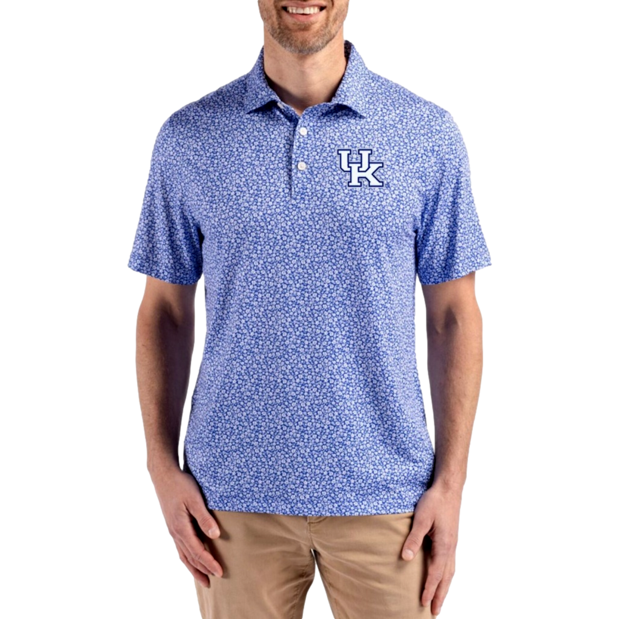 Kentucky Wildcats Men's Pike Eco Flora Short Sleeve Golf Polo Shirt