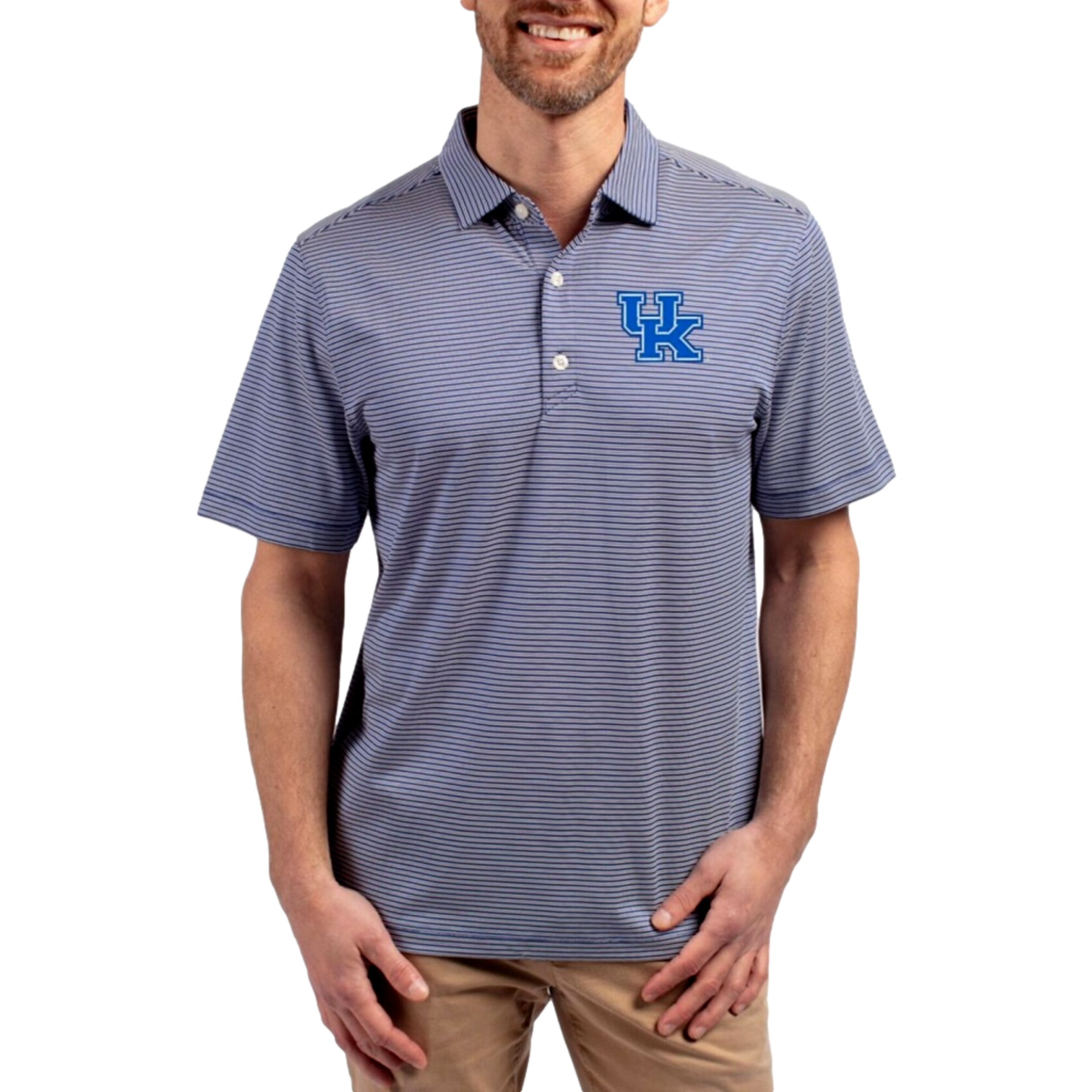 Kentucky Wildcats Men's Forge Double Stripe Short Sleeve Golf Polo Shirt