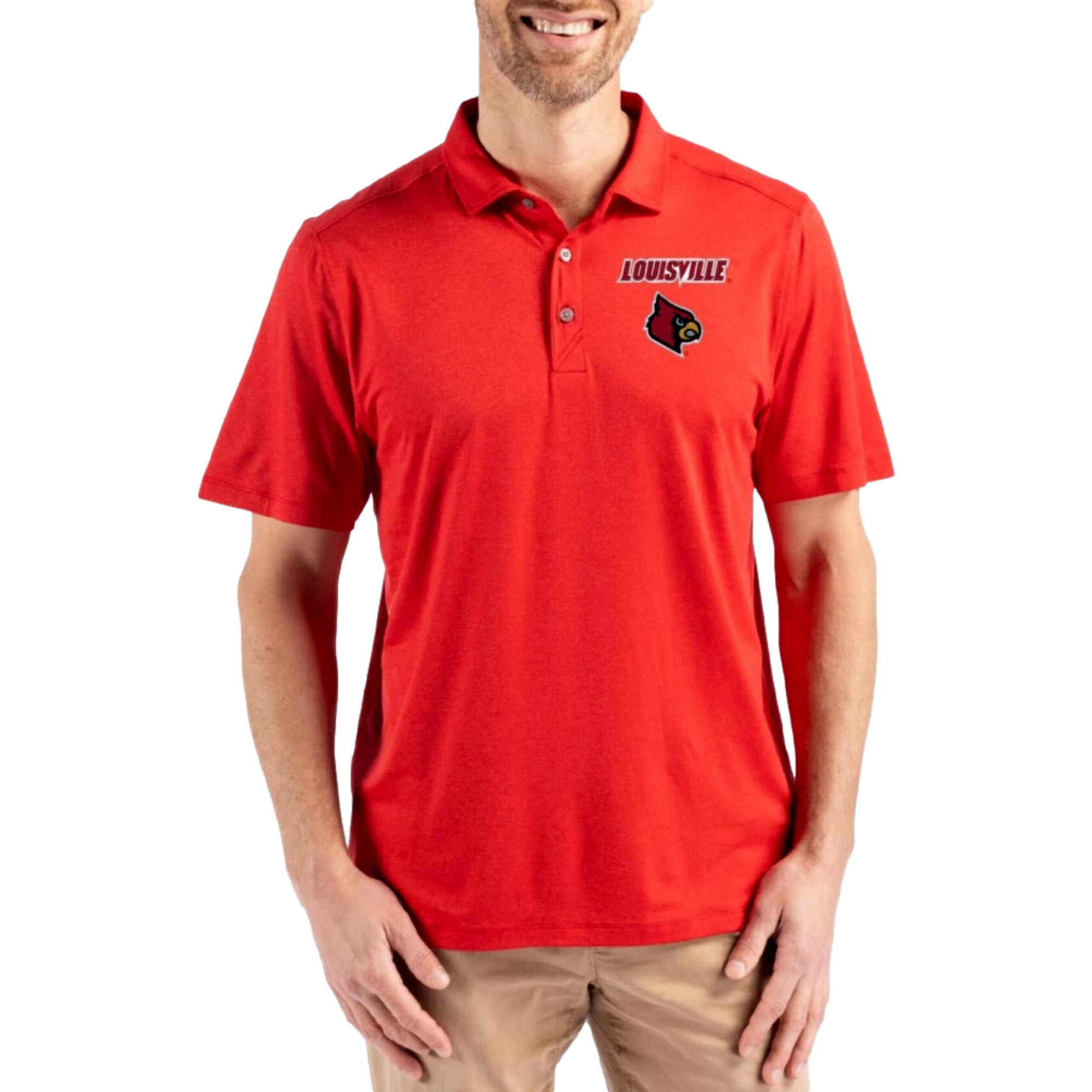 Louisville Cardinals Men's Coastline Short Sleeve Golf Polo Shirt