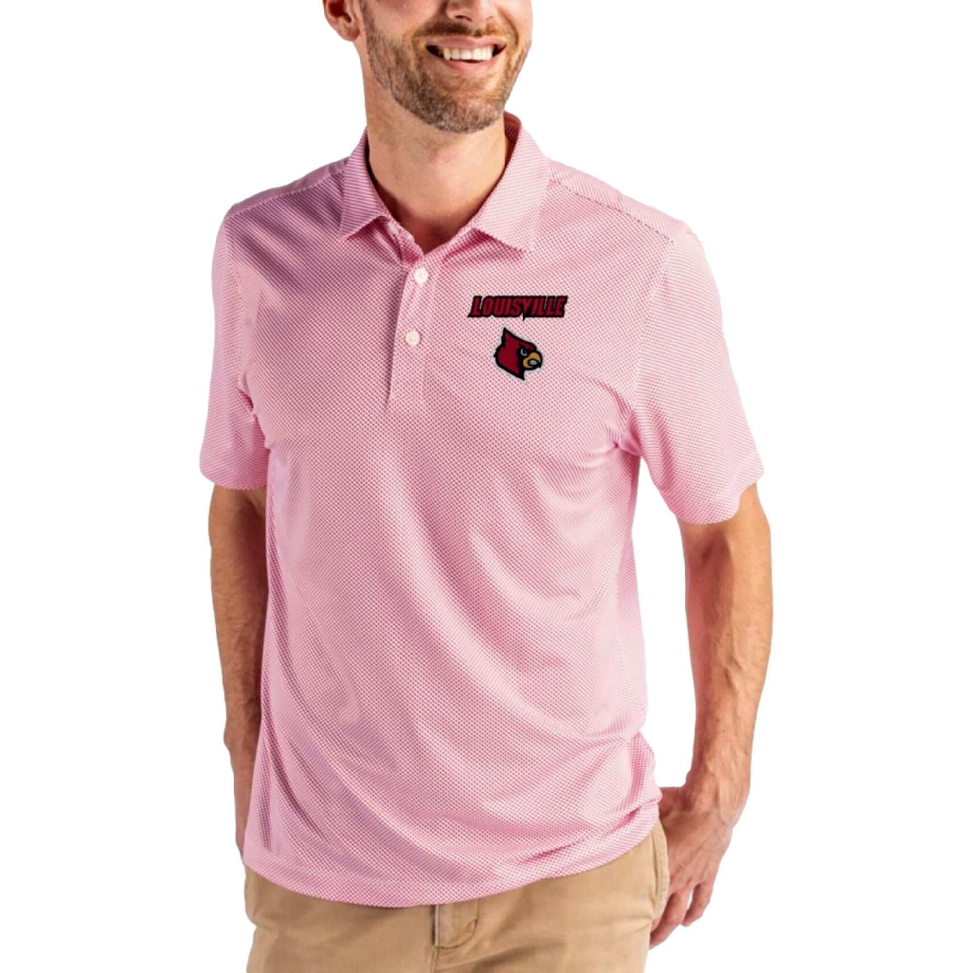 Louisville Cardinals Men's Pike Eco Symmetry Short Sleeve Golf Polo Shirt