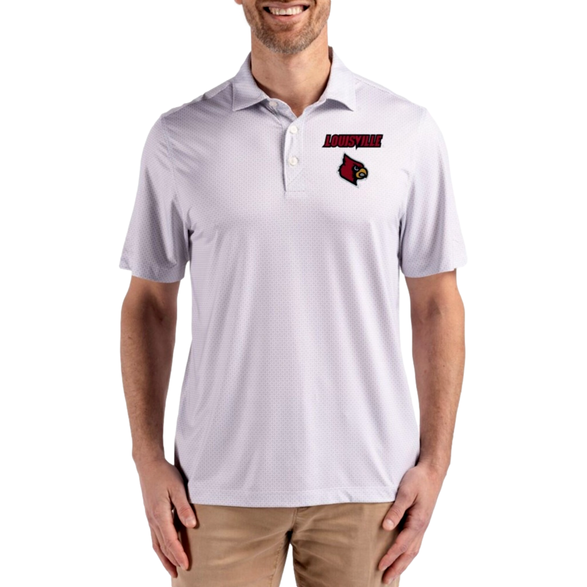 Louisville Cardinals Men's Pike Eco Diamond Dot Short Sleeve Golf Polo Shirt