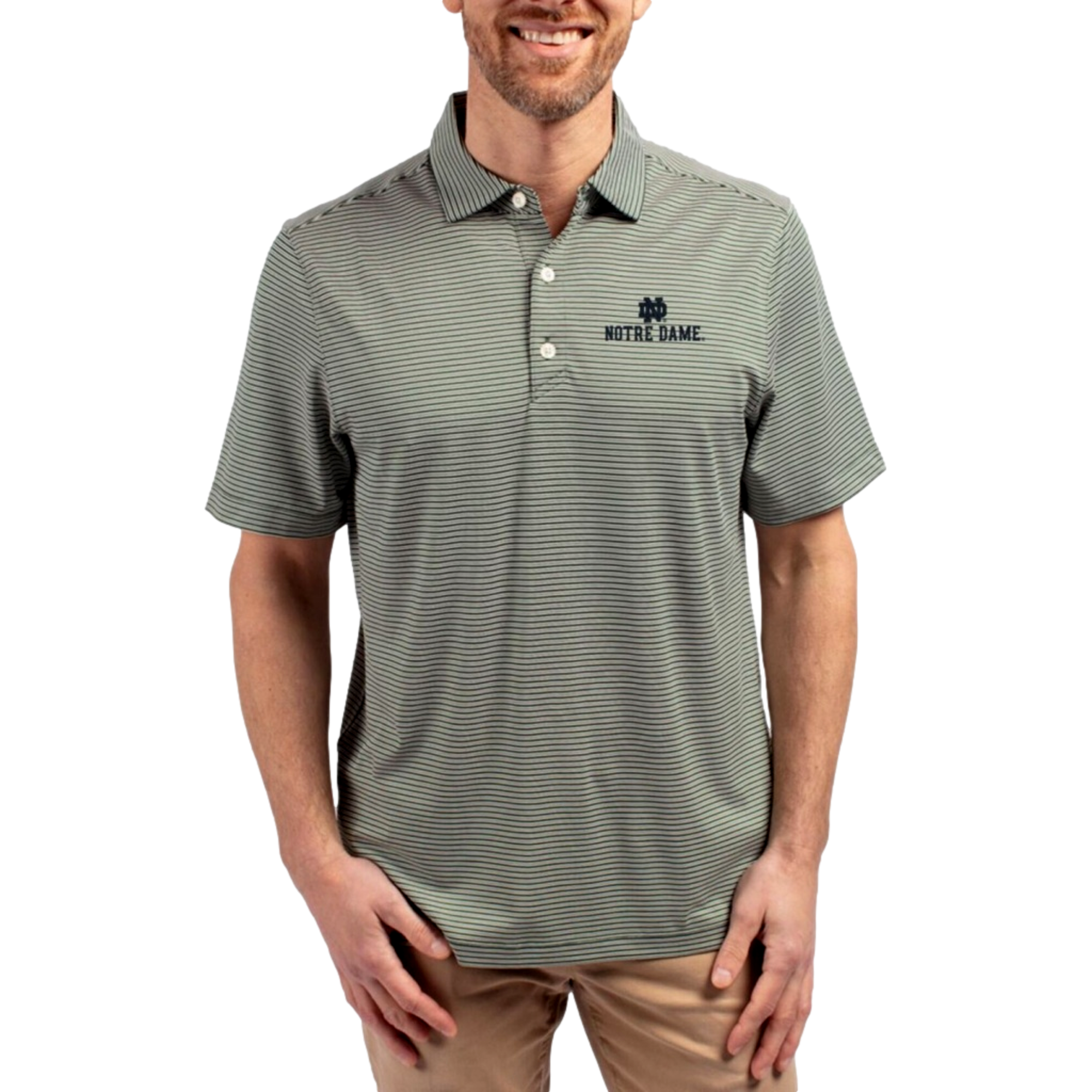 Notre Dame Fighting Irish Men's Forge Double Stripe Polo Short Sleeve Golf Polo Shirt
