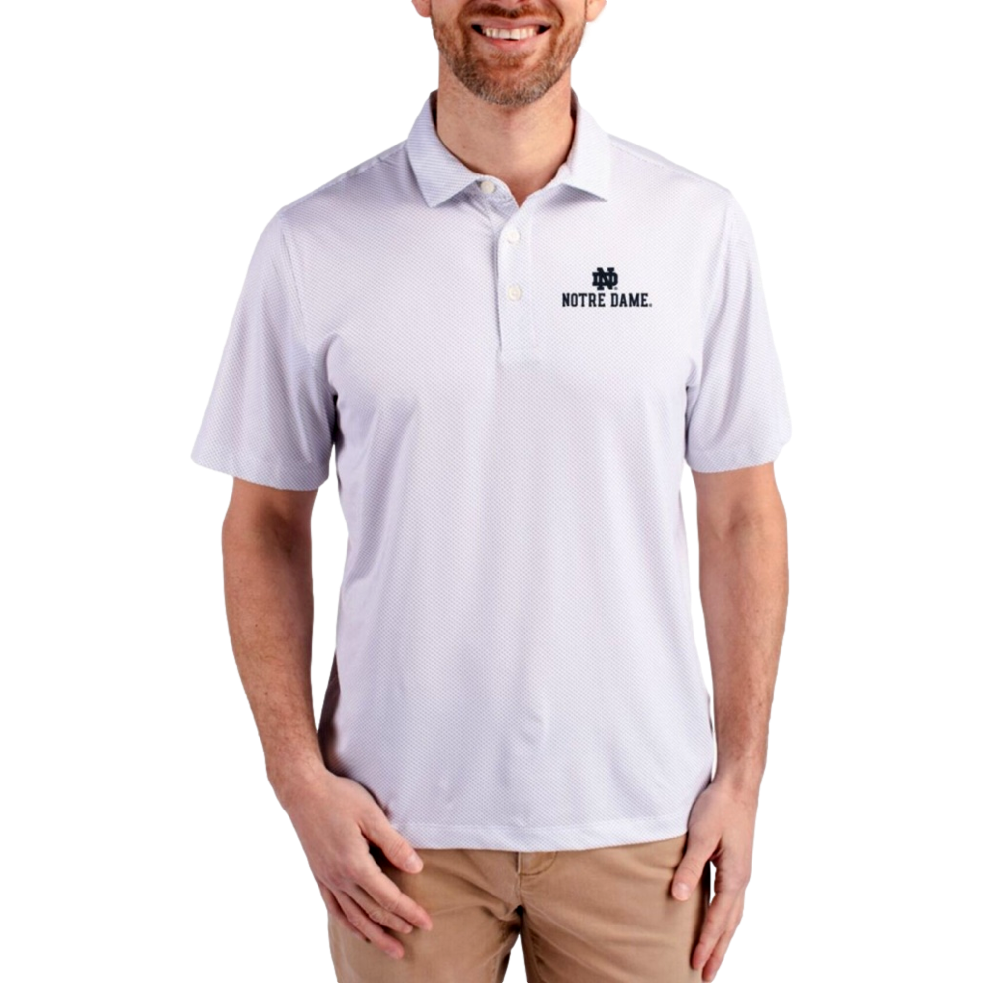 Notre Dame Fighting Irish Men's Pike Eco Symmetry Short Sleeve Golf Polo Shirt
