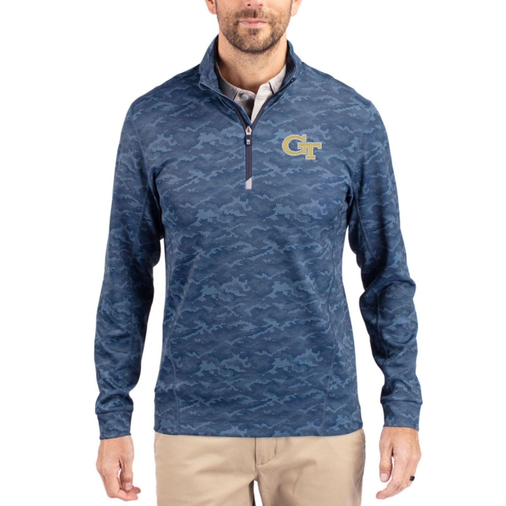Georgia Tech Yellow Jackets Men's Traverse Camo Golf Quarter Zip