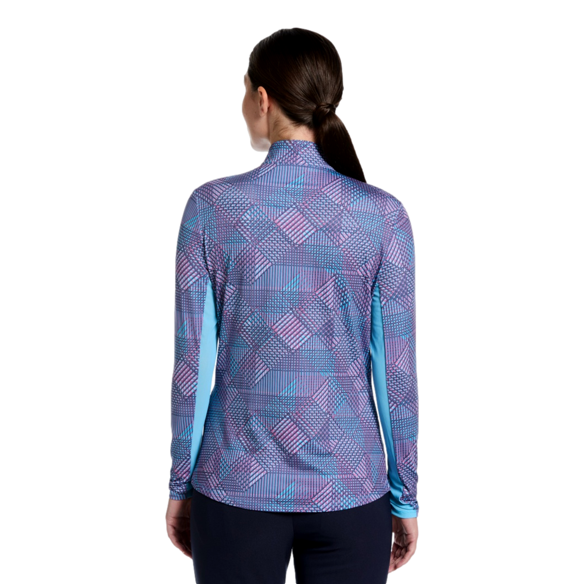 Mini Geo Print Sun Protection Women's Golf Quarter Zip
