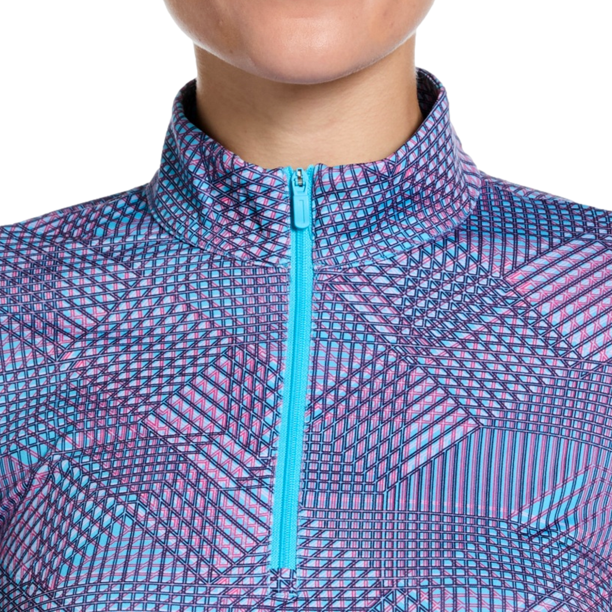 Mini Geo Print Sun Protection Women's Golf Quarter Zip