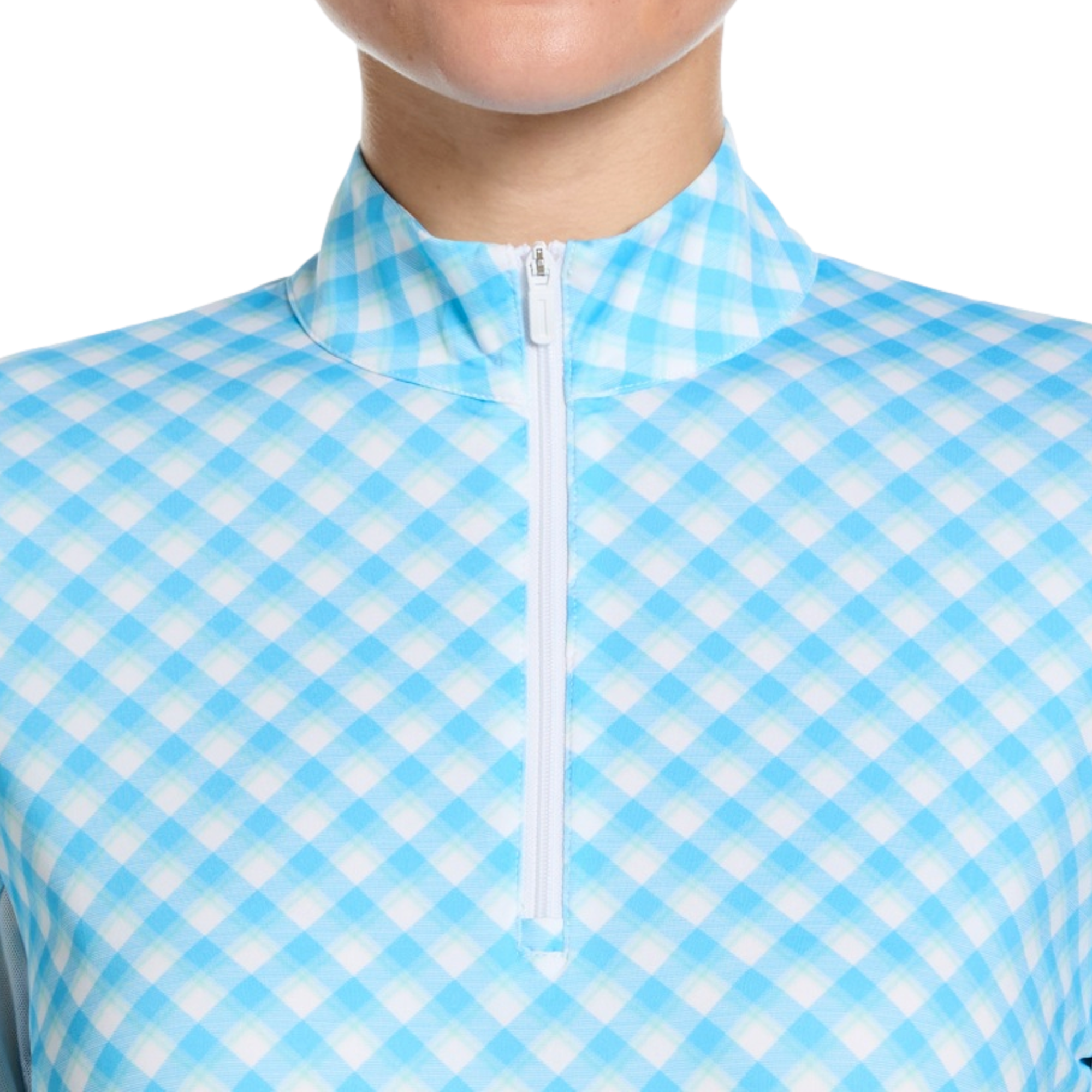Gingham Sun Protection Women's Golf Quarter Zip