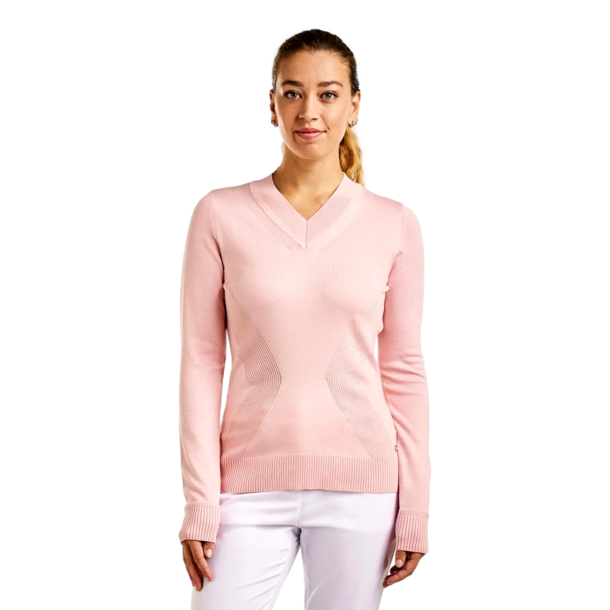 Nicole V Neck Women's Long Sleeve Golf Sweater