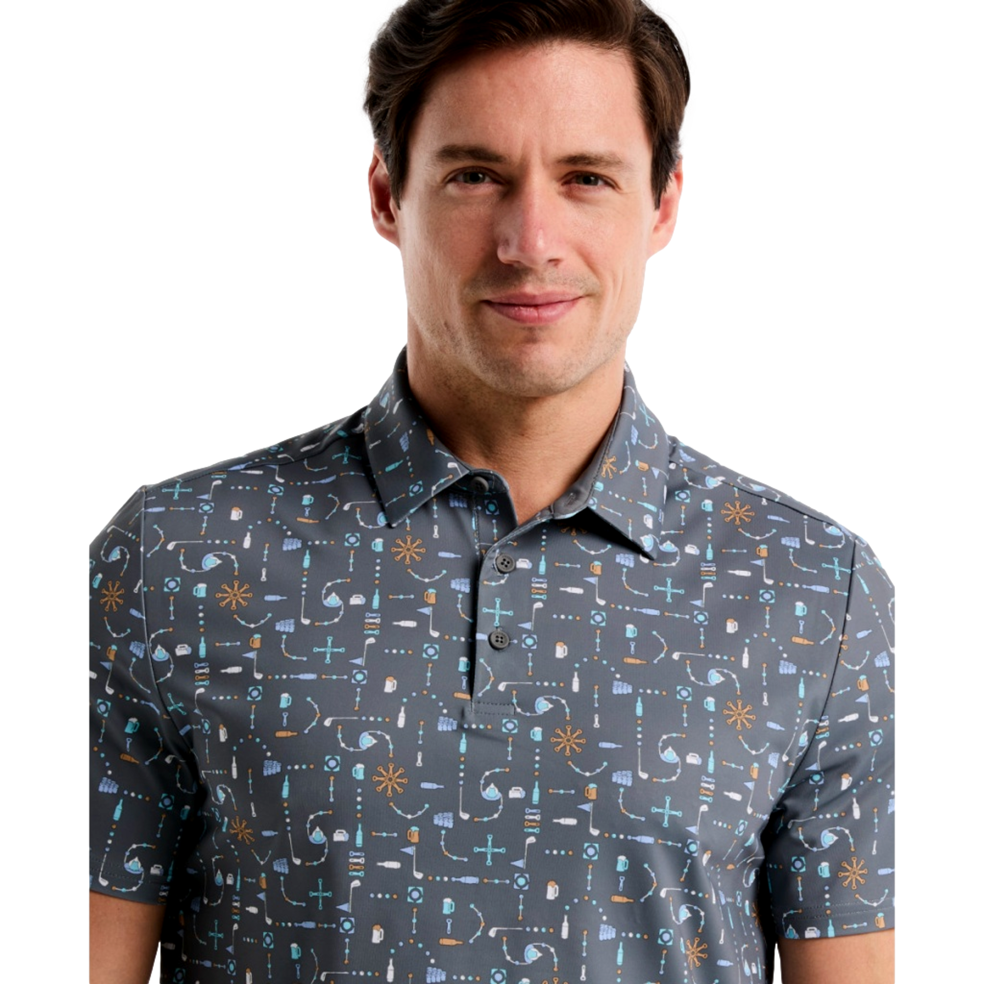 Pete's Beer Pong Geo Print Men's Golf Polo Shirt