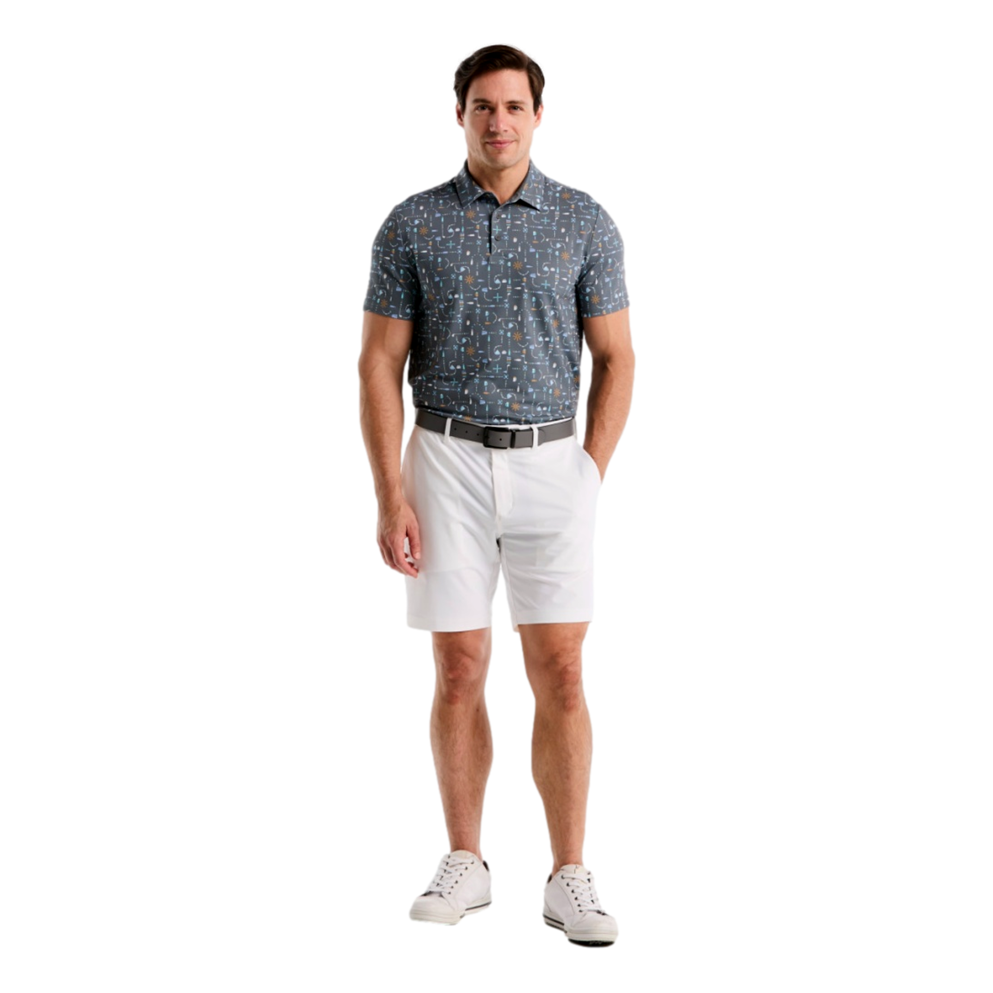 Pete's Beer Pong Geo Print Men's Golf Polo Shirt