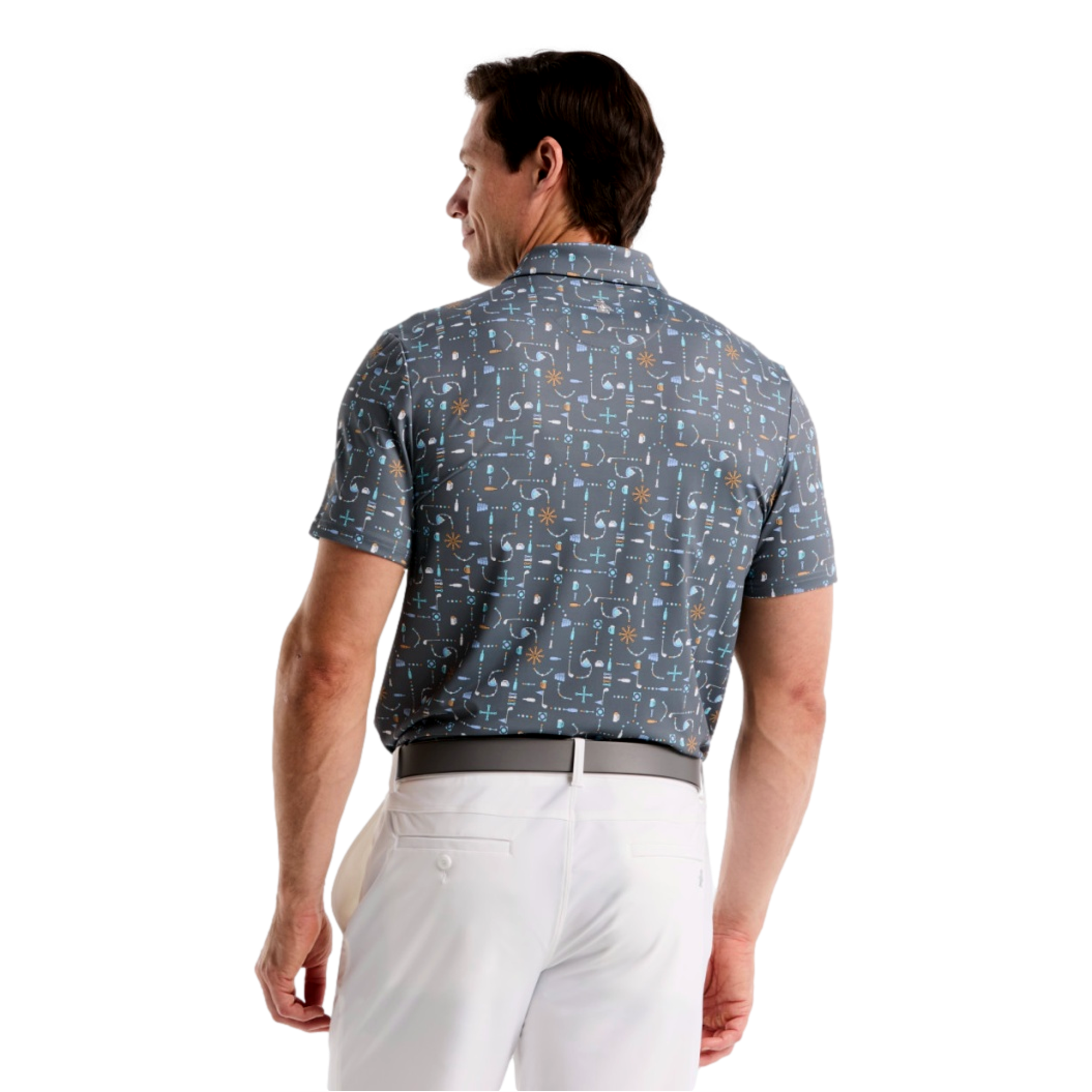 Pete's Beer Pong Geo Print Men's Golf Polo Shirt