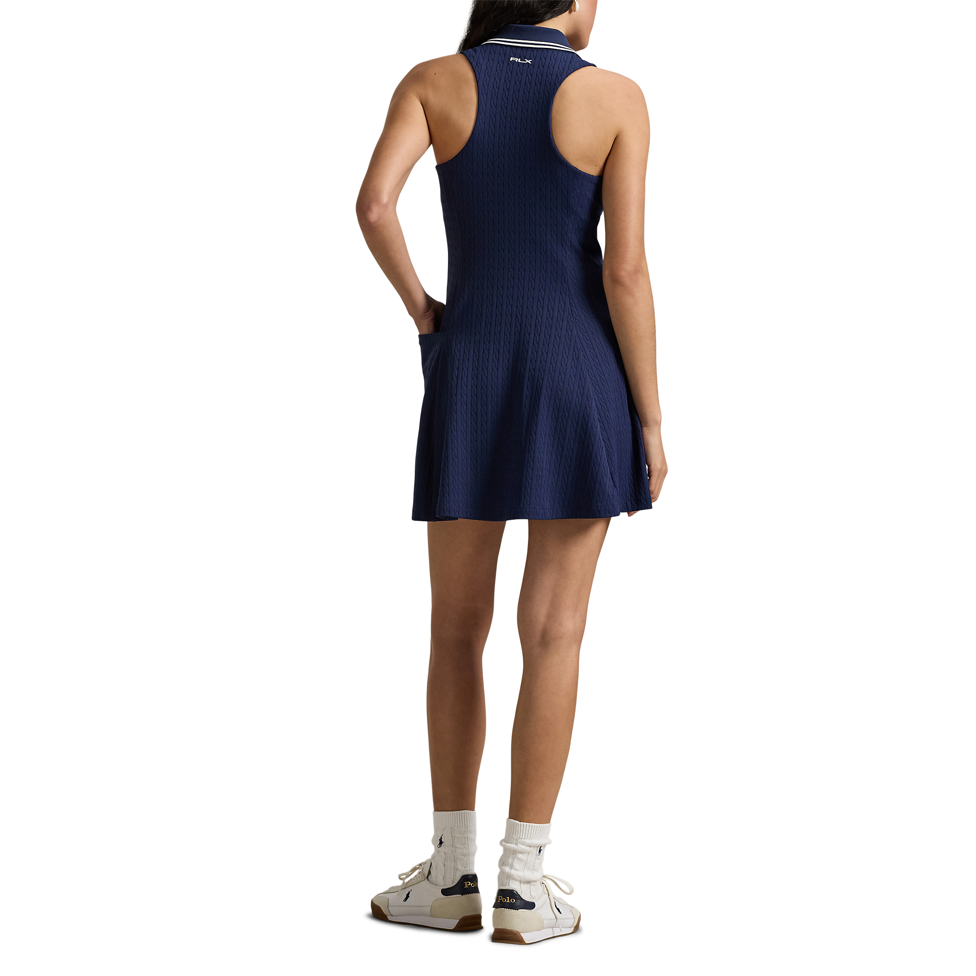 Stretch Jacquard Women's Sleeveless Polo Golf Dress