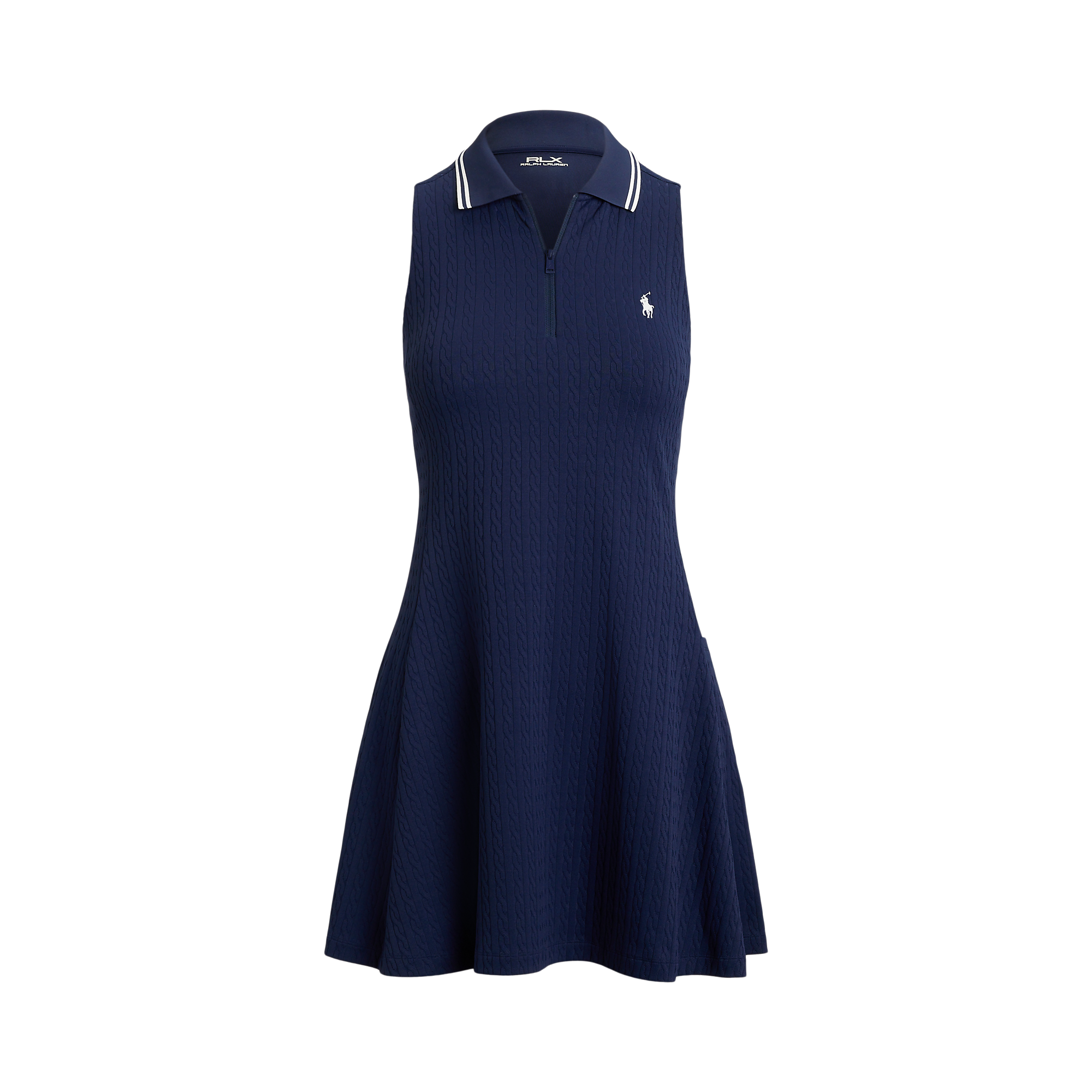 Stretch Jacquard Women's Sleeveless Polo Golf Dress