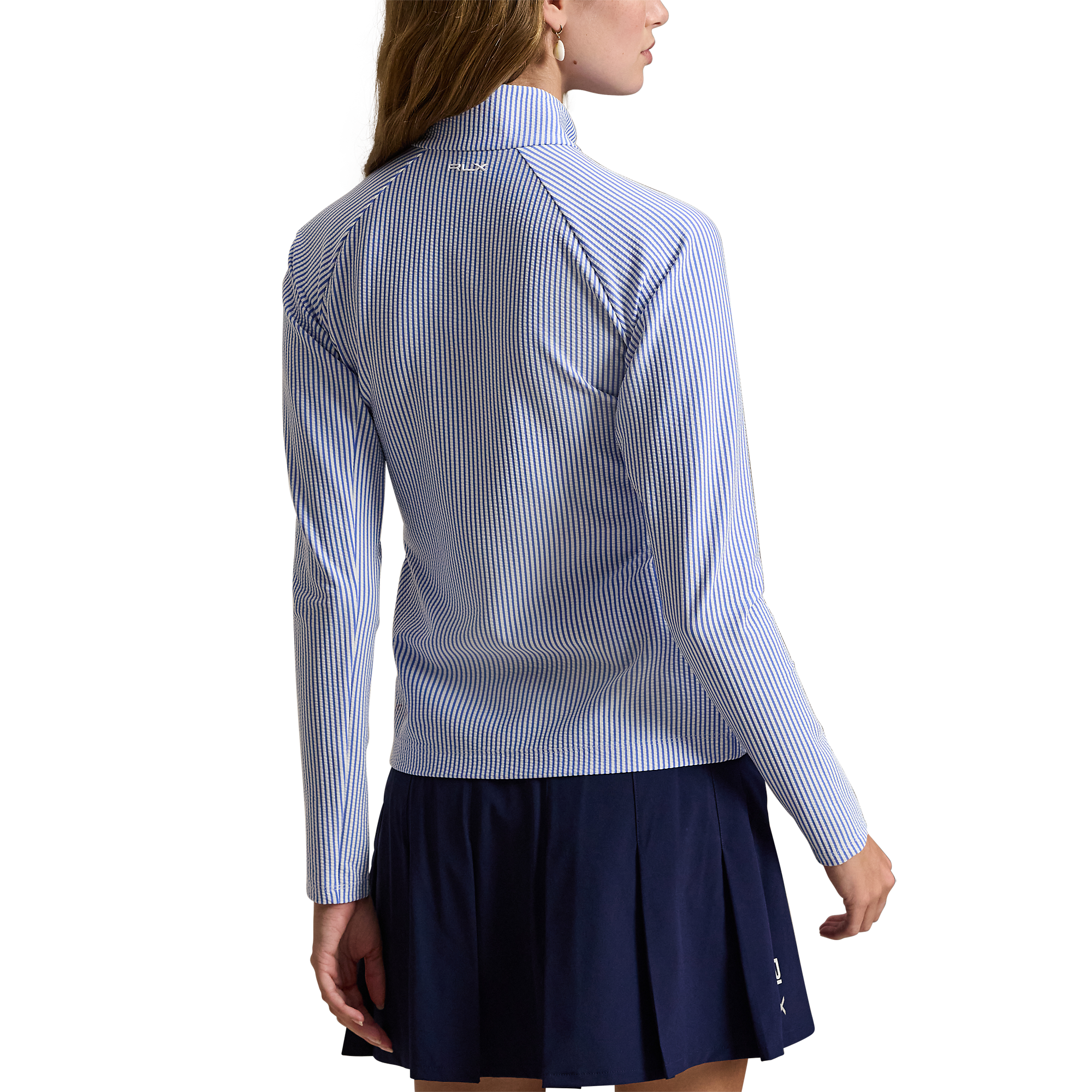 Seersucker Mockneck Women's Full Zip Golf Jacket